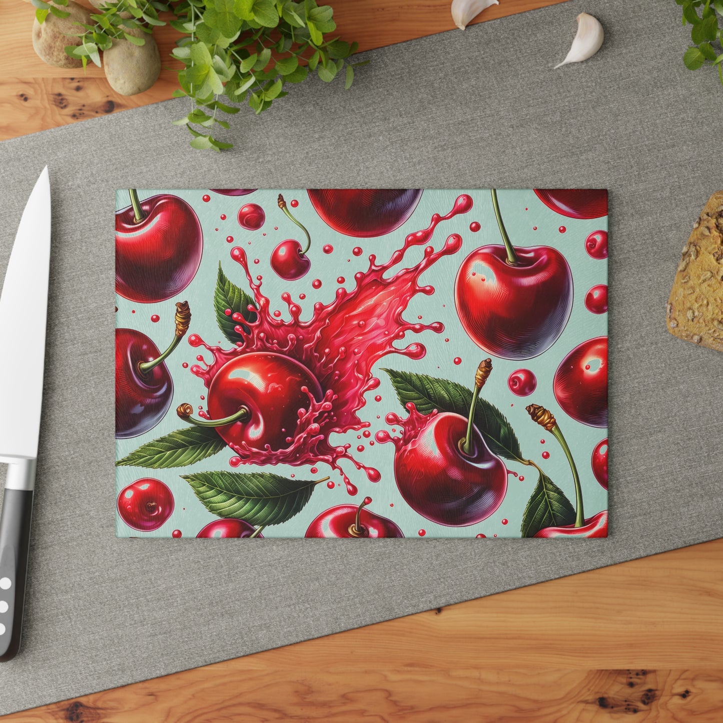 🍒 Cherry Splash Cutting Board – Bold, Juicy Style for the Modern Kitchen