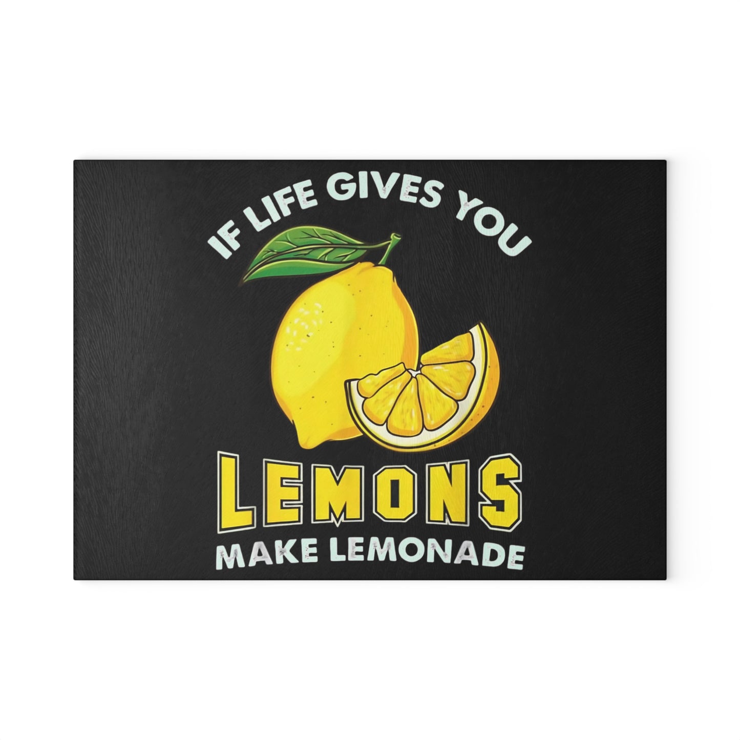Tabla de cortar de vidrio “Si la vida te da limones…” – Decoración de cocina con cítricos brillantes