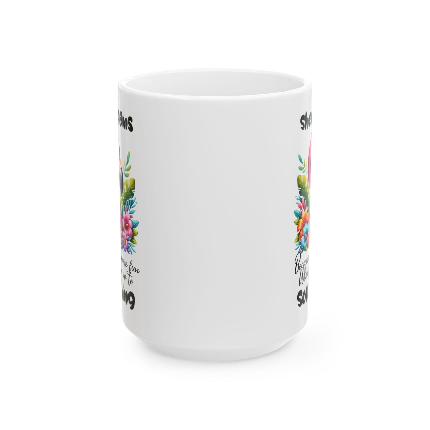 🌸 Flamingo & Floral Bliss – Taza de café colorida y divertida para amantes de la naturaleza 🌺