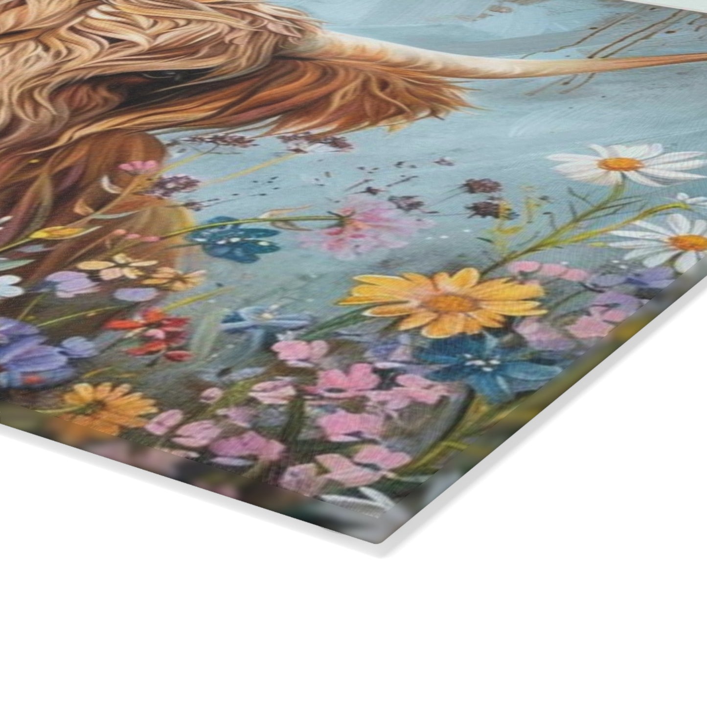 Tabla de cortar de vaca, tabla de cortar de vidrio con diseño de vaca de las Highlands, decoración de cocina con diseño de vaca, tabla de cortar para regalo de casa nueva, tabla de charcutería, regalos de vaca de las Highlands