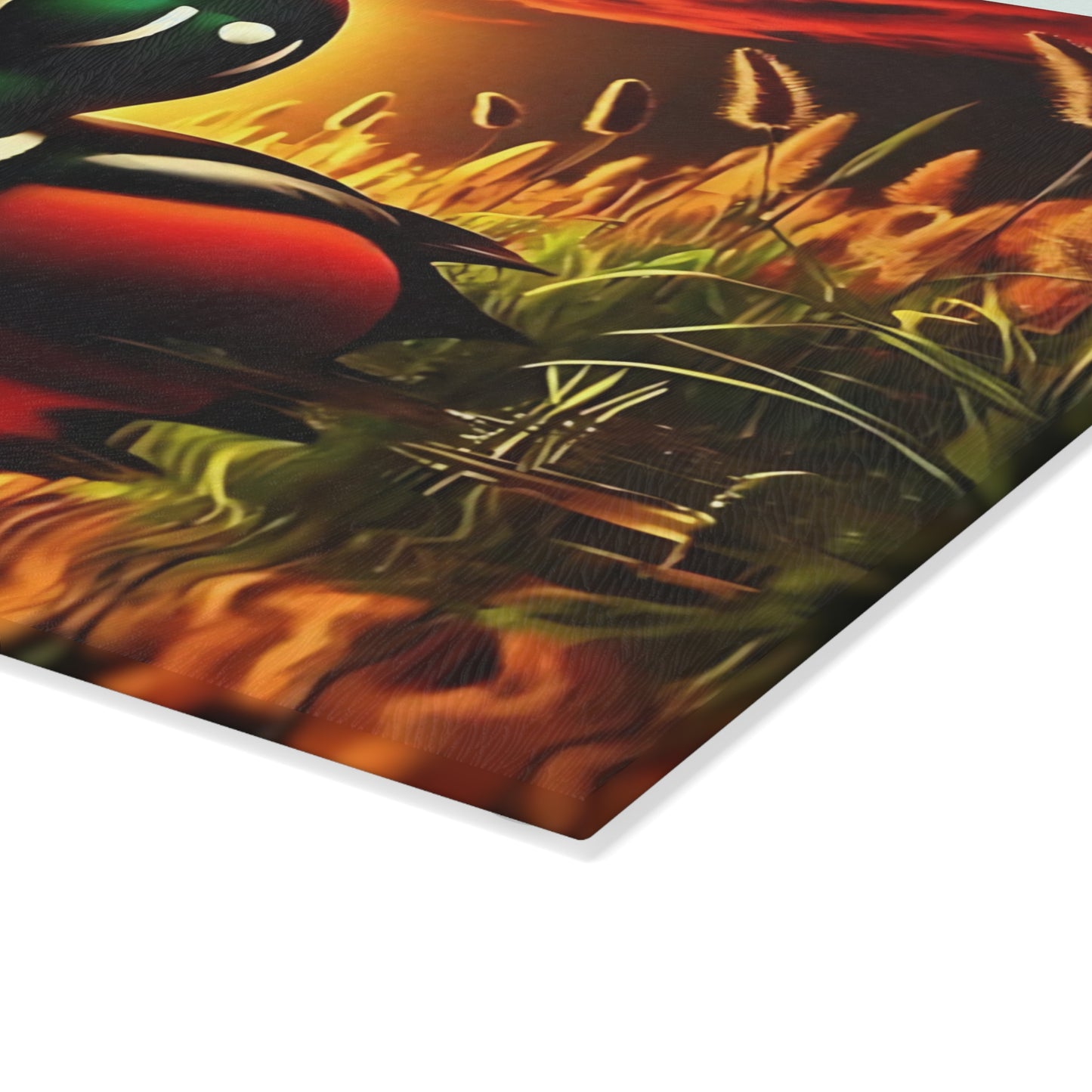 🦆 Sunset Marsh Duck Cutting Board – Vivid Waterfowl Charm for Rustic Kitchen Décor