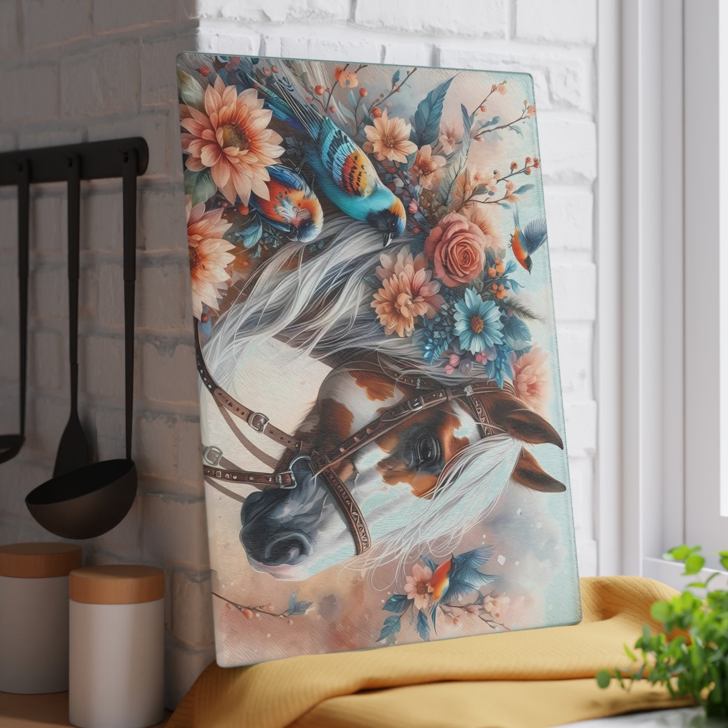 Tabla de cortar Pinto, tabla de cortar de vidrio templado, tabla de charcutería, tabla de cortar, regalo de inauguración de la casa, tabla de cortar personalizada
