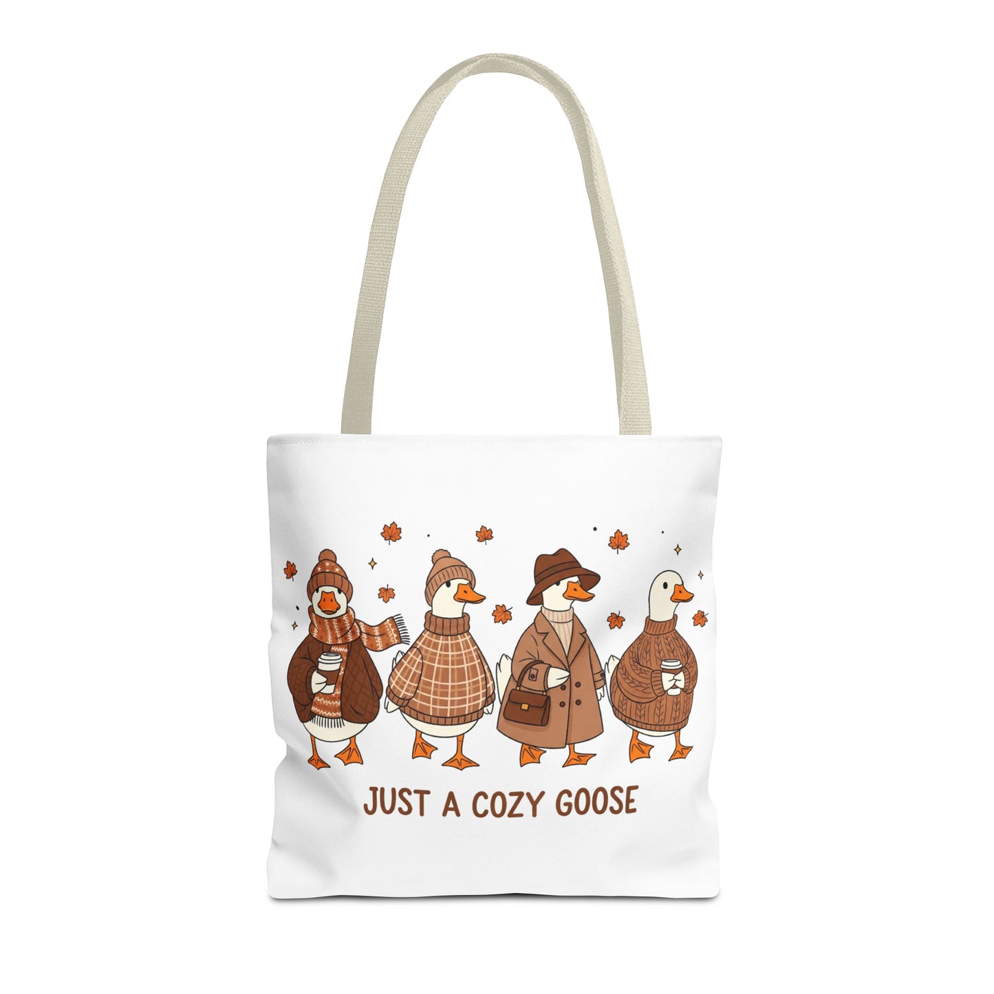 🪶 Just a Cozy Goose Tote Bag – Fall Fashion with Feathered Charm