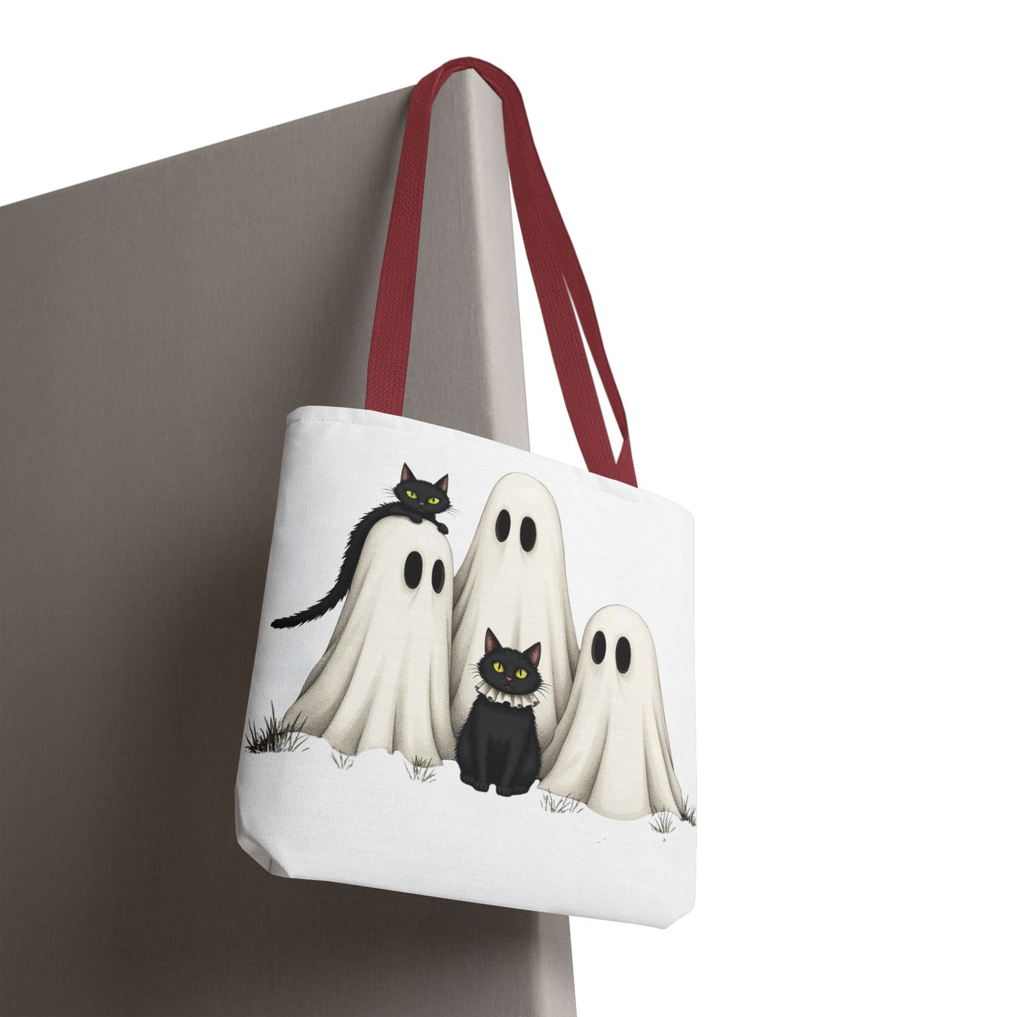 ๐โโฌ Ghosts & Black Cats Halloween Tote Bag โ Spooky Chic Retro Vibes ๐ป๐