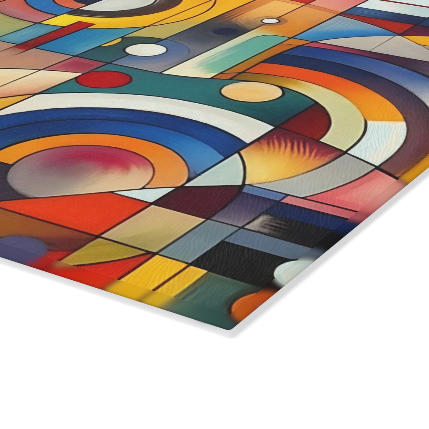 Tabla de cortar - Diseño abstracto multicolor, tabla de cortar de vidrio templado, tabla para charcutería, tabla de cortar, regalo de inauguración de la casa, tabla de cortar personalizada, rústica