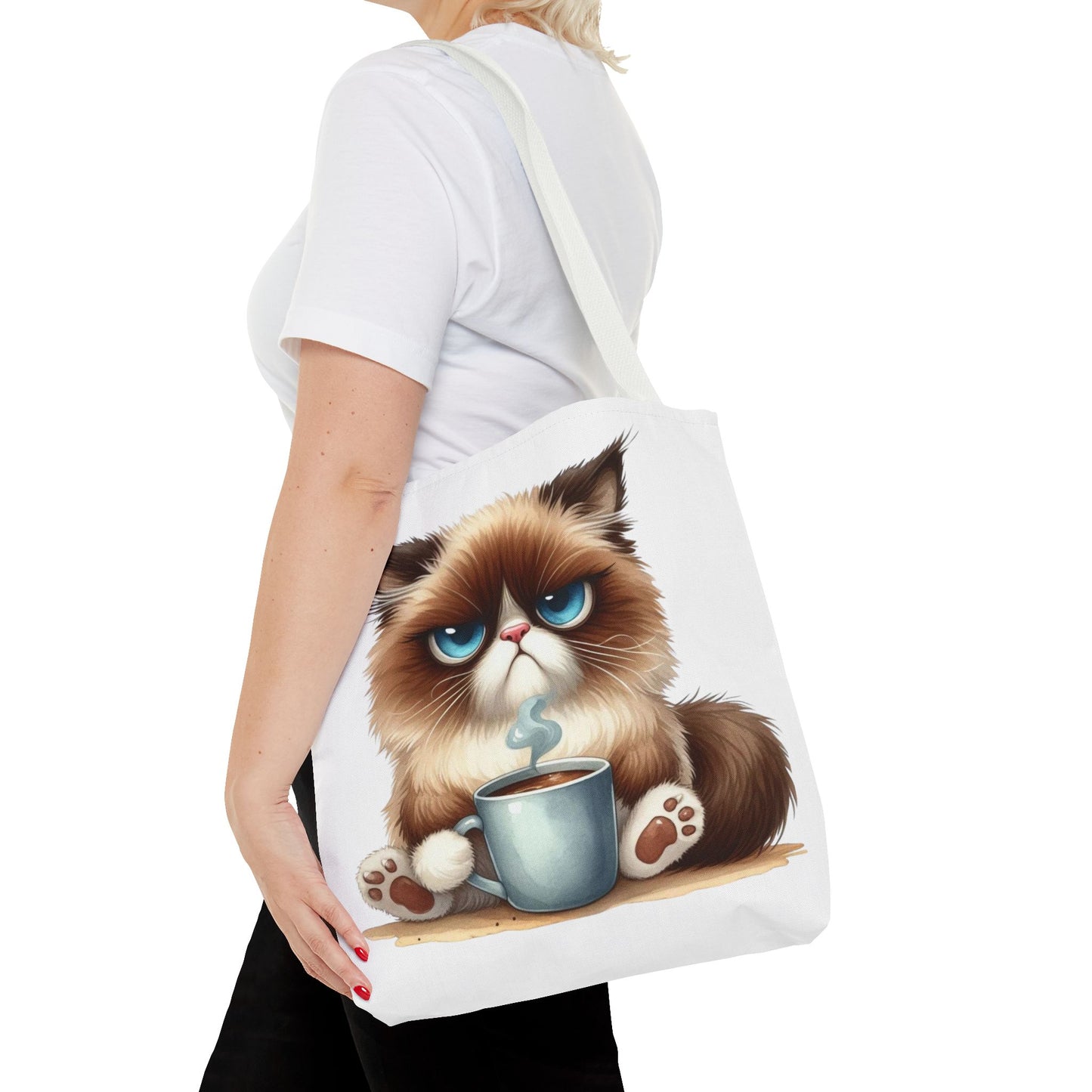 Bolsa de mano personalizada de Grumpy Cat con nombre personalizado: regalo divertido y sarcástico para amantes de los gatos. Bolsa única y práctica para uso diario. Bolsa de mano de Grumpy Cat: perfecta para amantes de los gatos y almas sarcásticas.