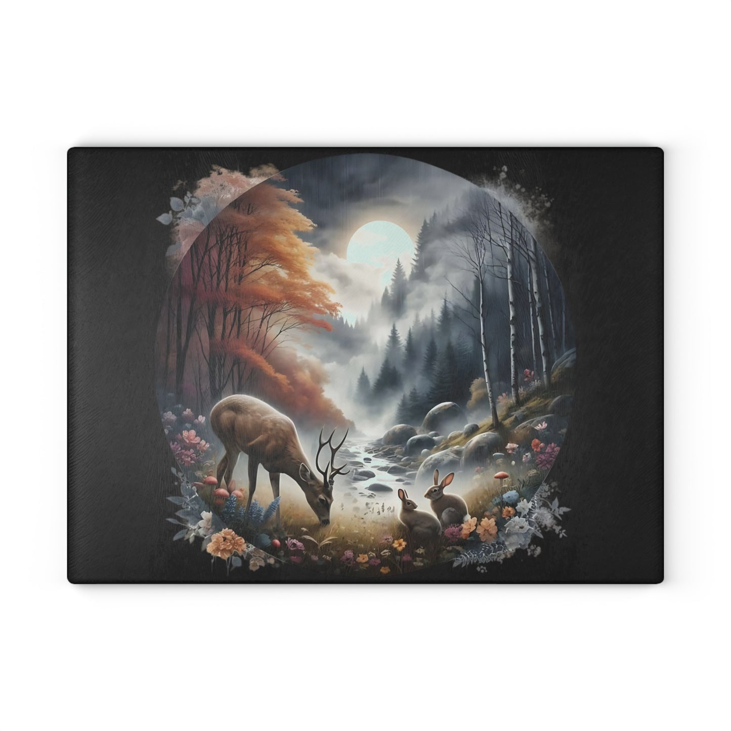 ๐ Enchanted Woodland Night Cutting Board โ Mystical Forest Elegance ๐ฒ