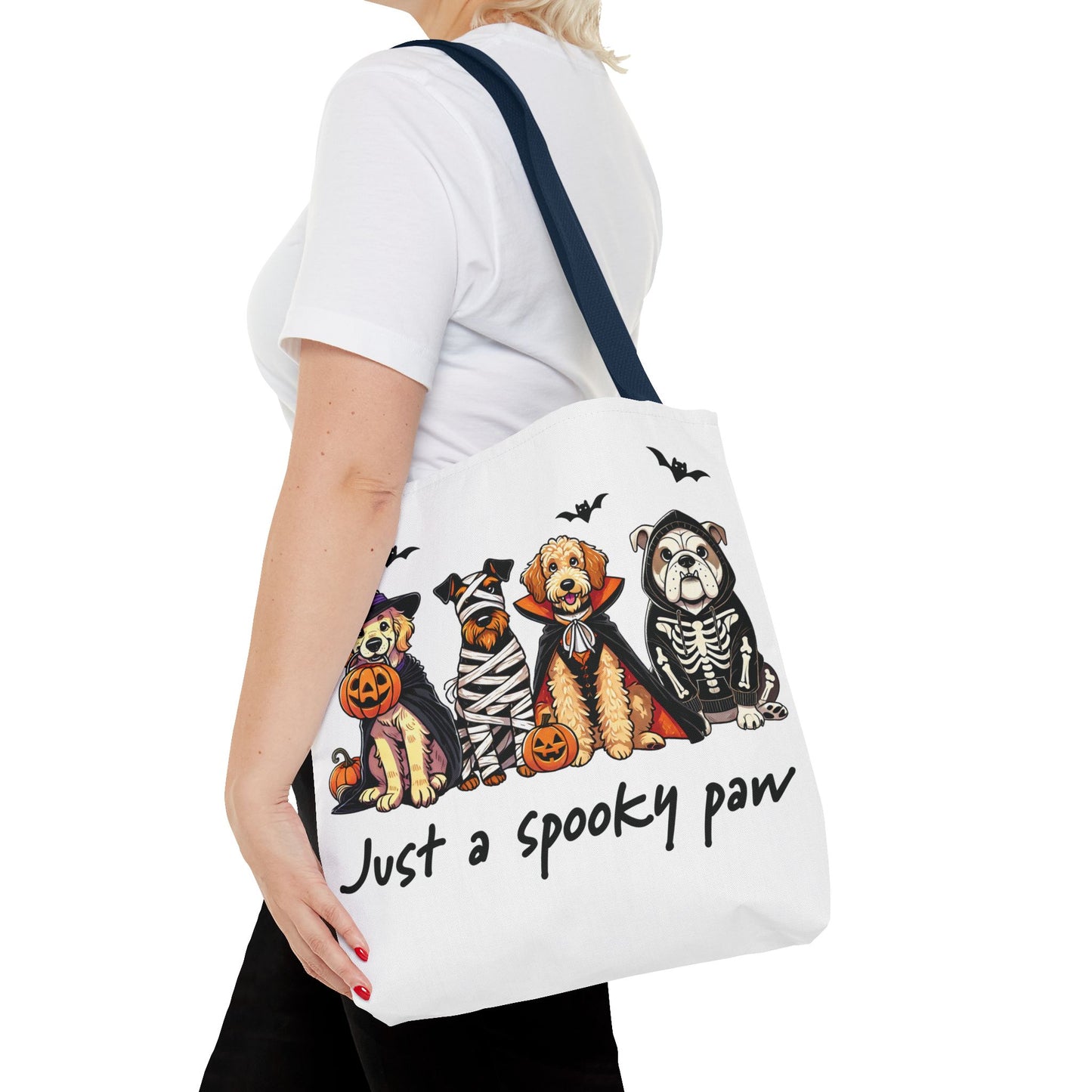 🐾 Spooky Paws Halloween Tote Bag – Doggone Cute Halloween Style 🎃