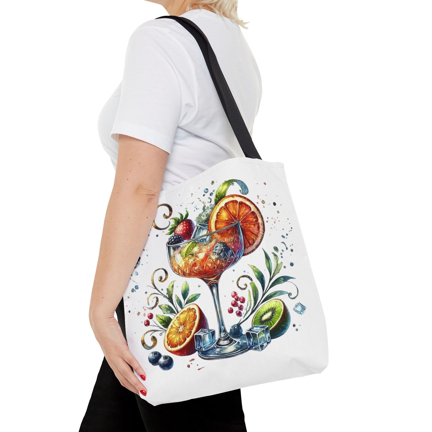 Bolso de cóctel, bolso para bebidas afrutadas, bolso de playa tropical, elegante bolso de lona, regalo para amantes de los cócteles, bolso de mano divertido, práctico bolso de verano.