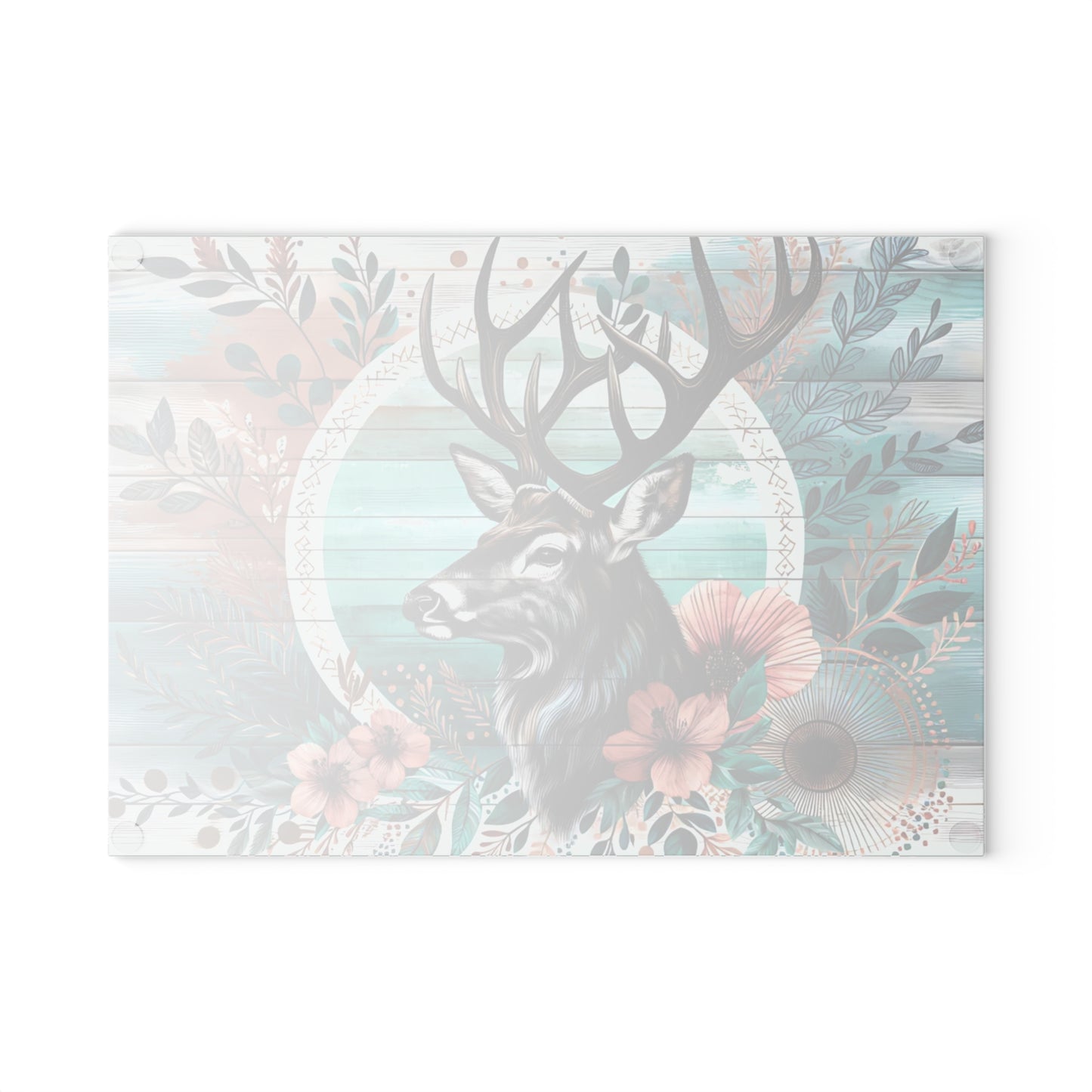 🦌🌸 Rustic Deer Floral Cutting Board – Woodland Cabin Kitchen Décor with Antlers & Flowers 🌿🏞️