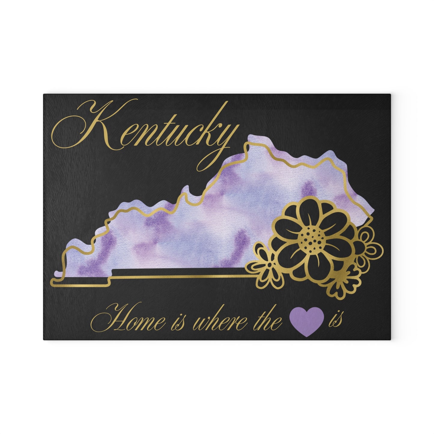 💜 Kentucky State Cutting Board – Purple Pride with Southern Heart