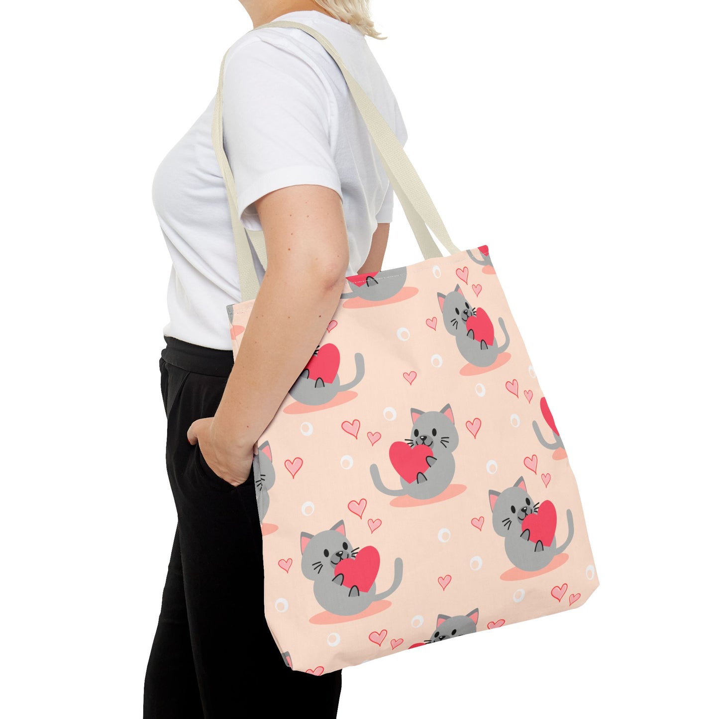 Encantador bolso de mano para amantes de los gatos: duradero, espacioso y perfecto para ir de compras, trabajar o las aventuras cotidianas.
