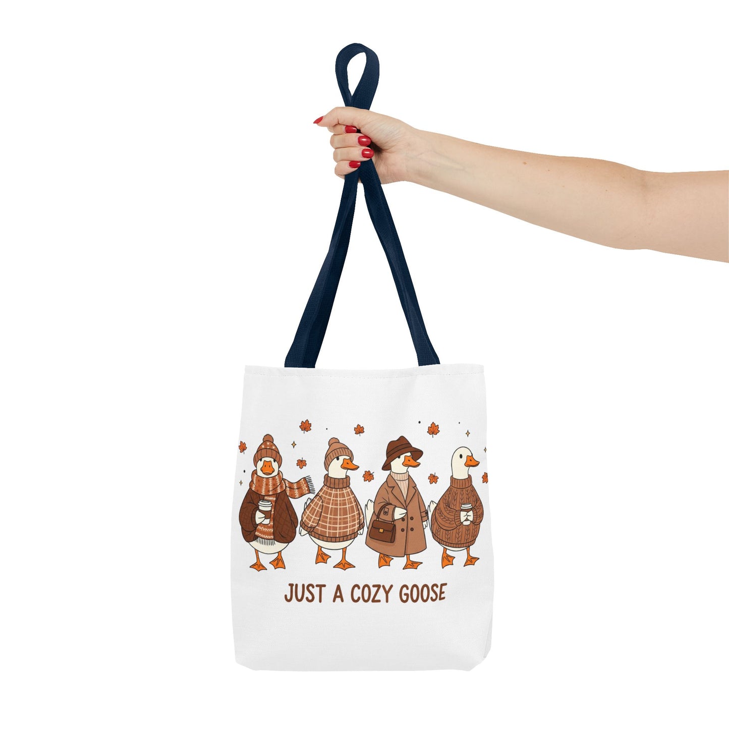 🪶 Just a Cozy Goose Tote Bag – Fall Fashion with Feathered Charm