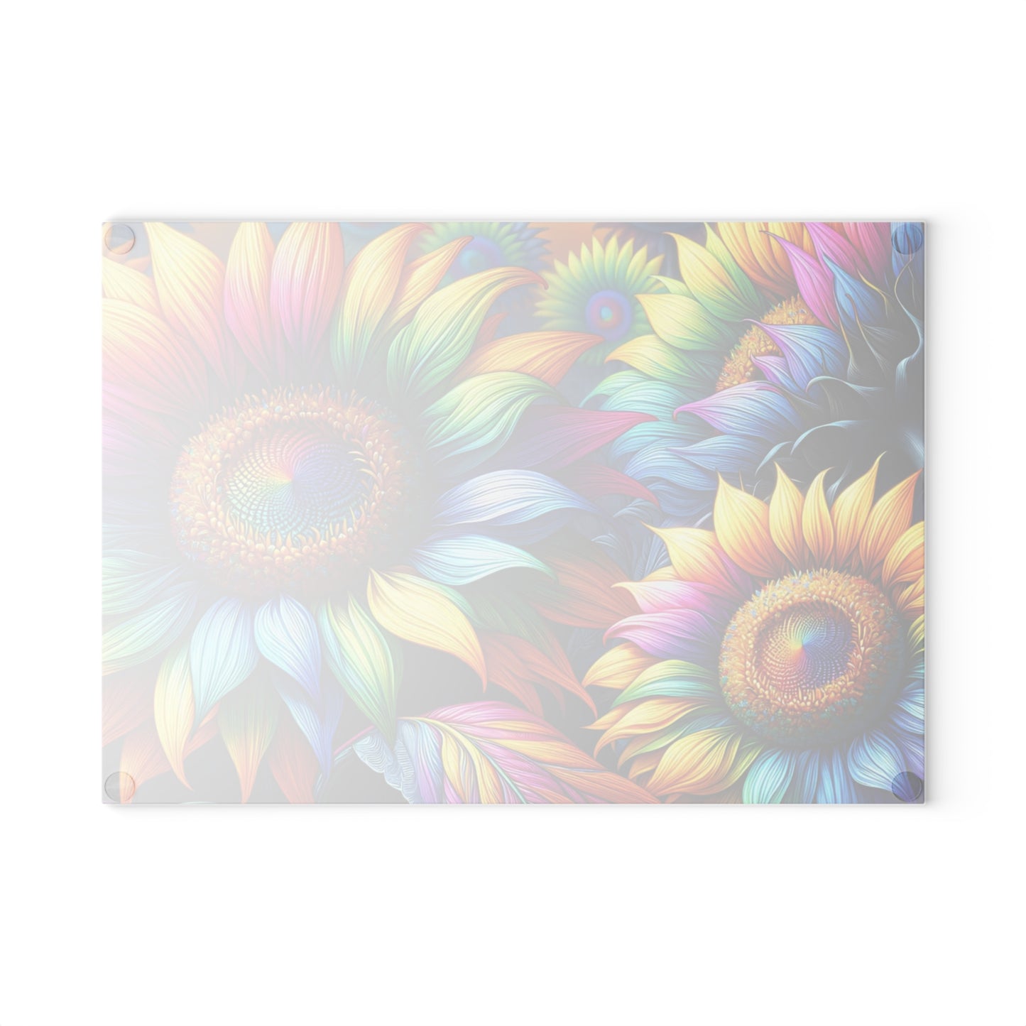 🌻🌈 Rainbow Sunflower Cutting Board – Vibrant Farmhouse Charm for Your Kitchen 🌈🌻