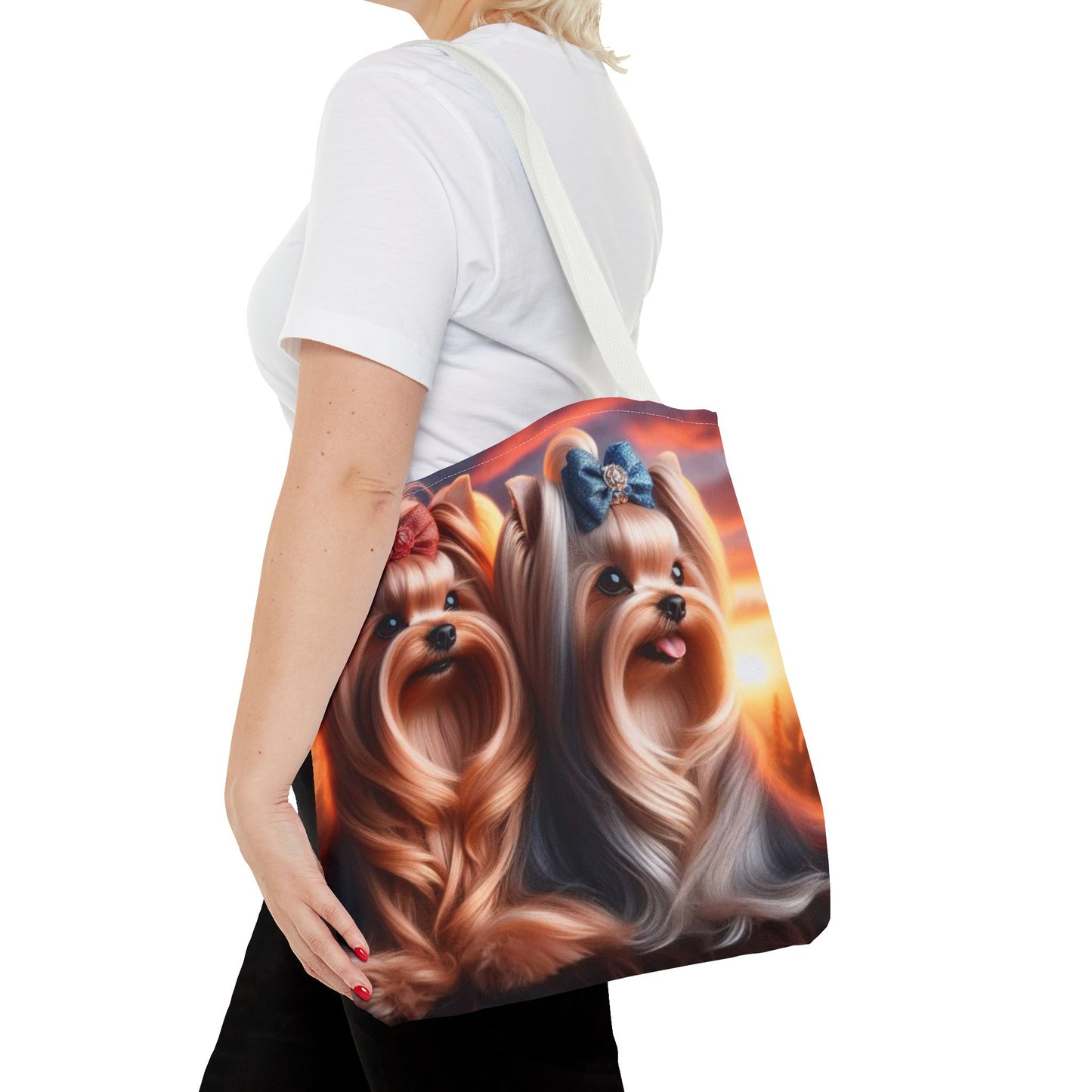 Bolsa de tela Yorkshire Terrier: un bonito regalo para amantes de los perros, bolsa de compras reutilizable, accesorio para amantes de las mascotas, elegante bolso de mano para uso diario.
