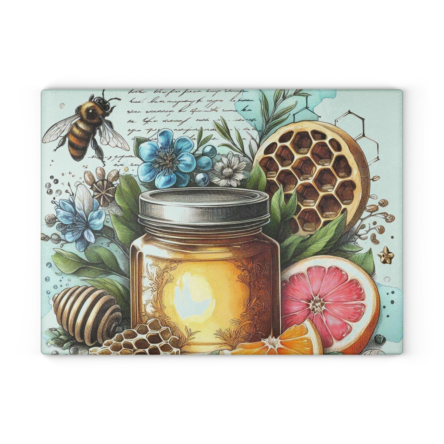 Tabla de cortar con forma de abeja, regalo de cocina, tabla inspirada en la naturaleza, tabla de vidrio templado, regalo para amantes de las abejas, cocina de granja, tabla de cortar rústica