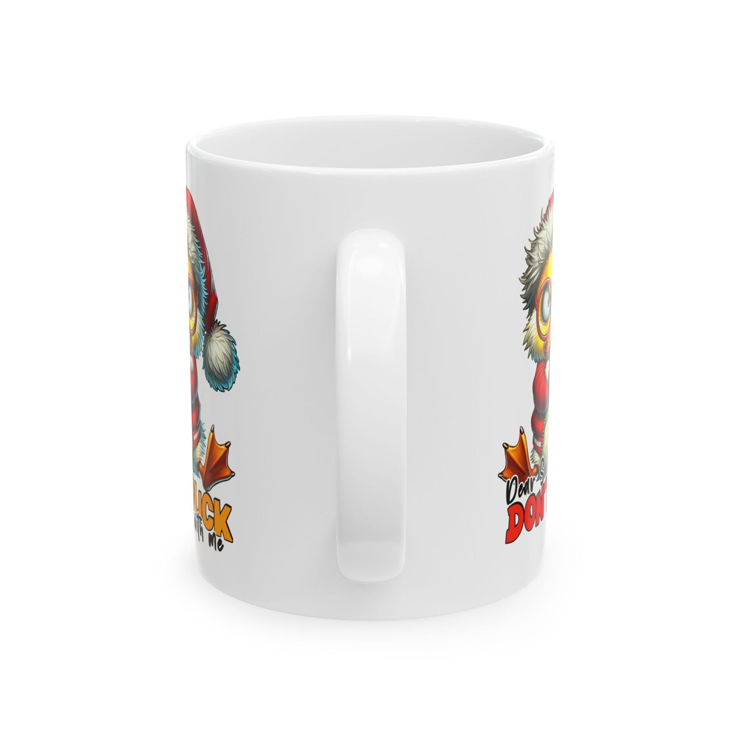 Querido Santa, no te agaches conmigo: divertida taza navideña con forma de pato para los espíritus navideños más atrevidos.