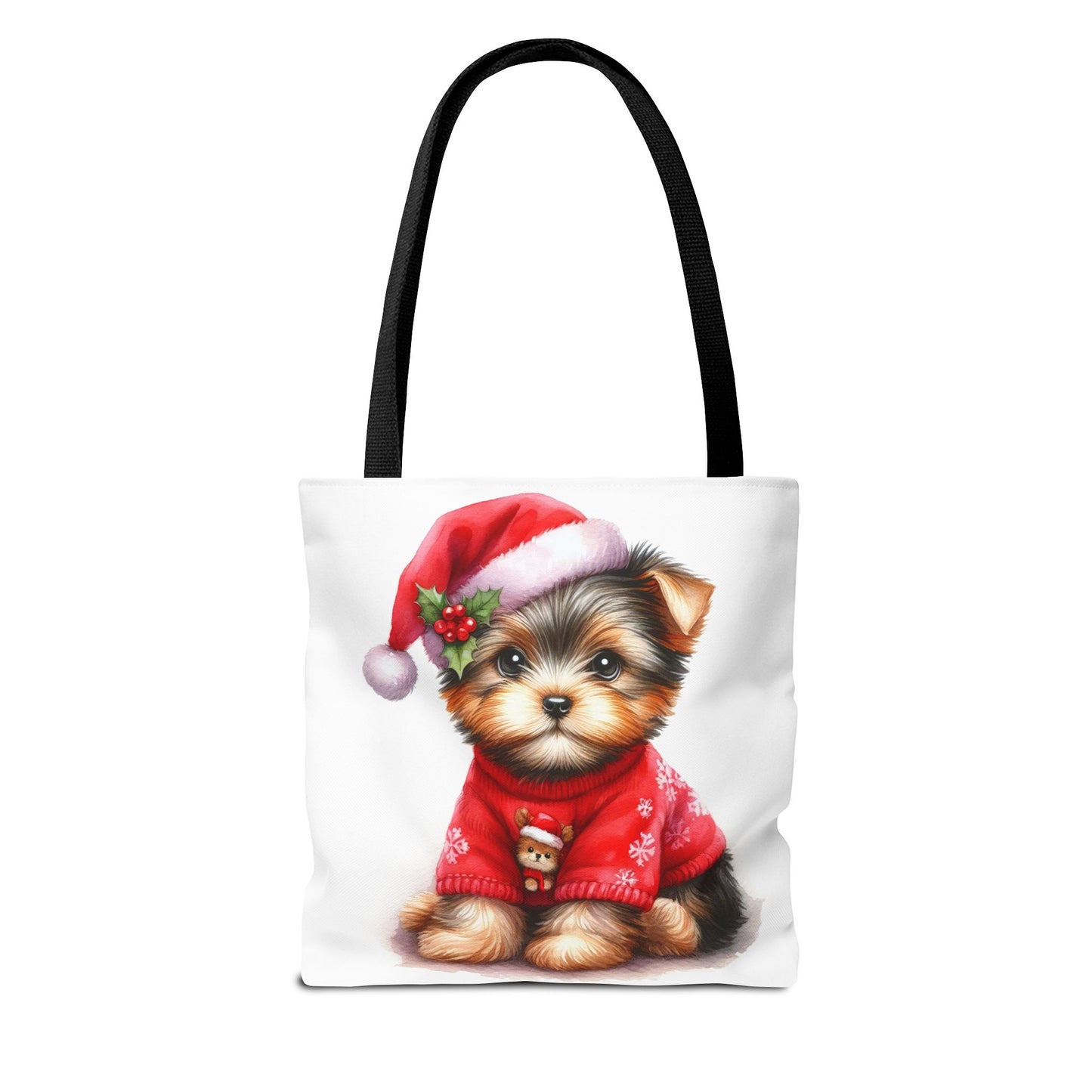 🎄 Santa Yorkie Christmas Tote Bag – Holiday Cheer in Every Stitch 🐾