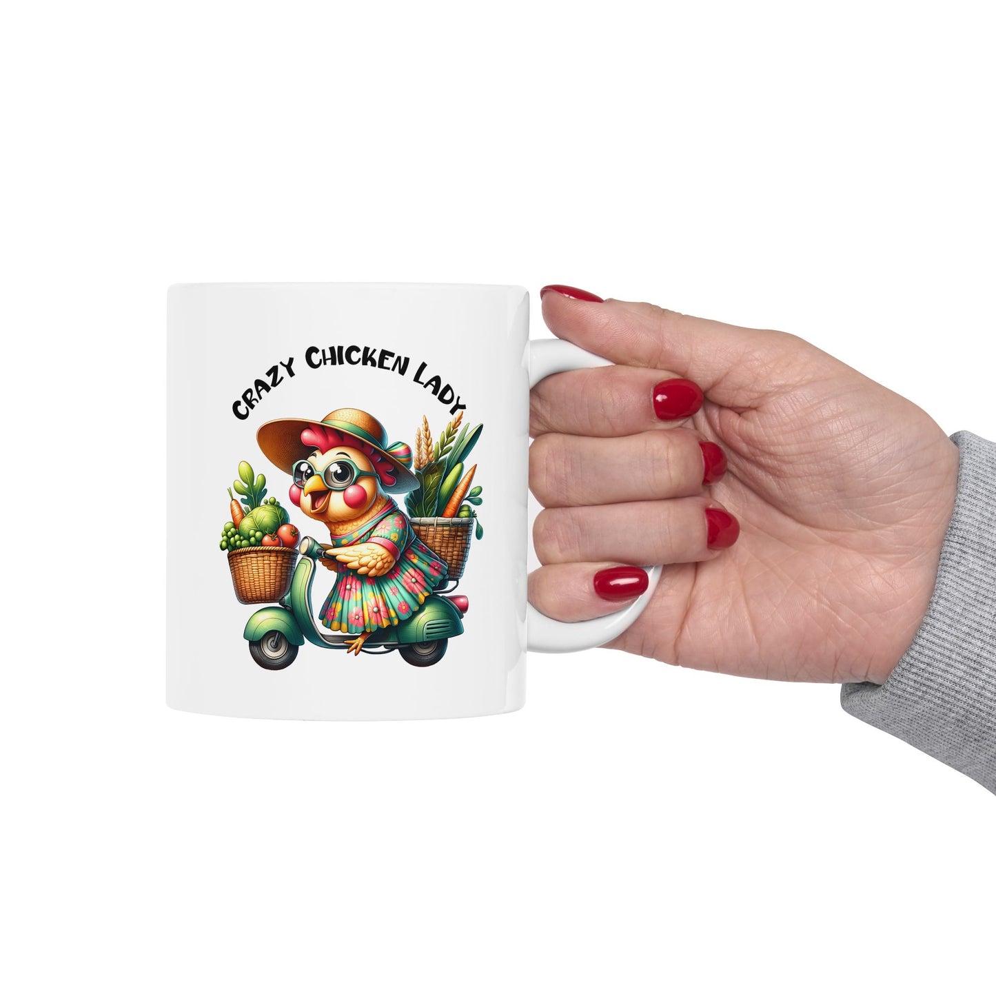 Pollito Veggie Amante de los Patinetes - Taza de Café con Pollito y Patinete 🛵🌽