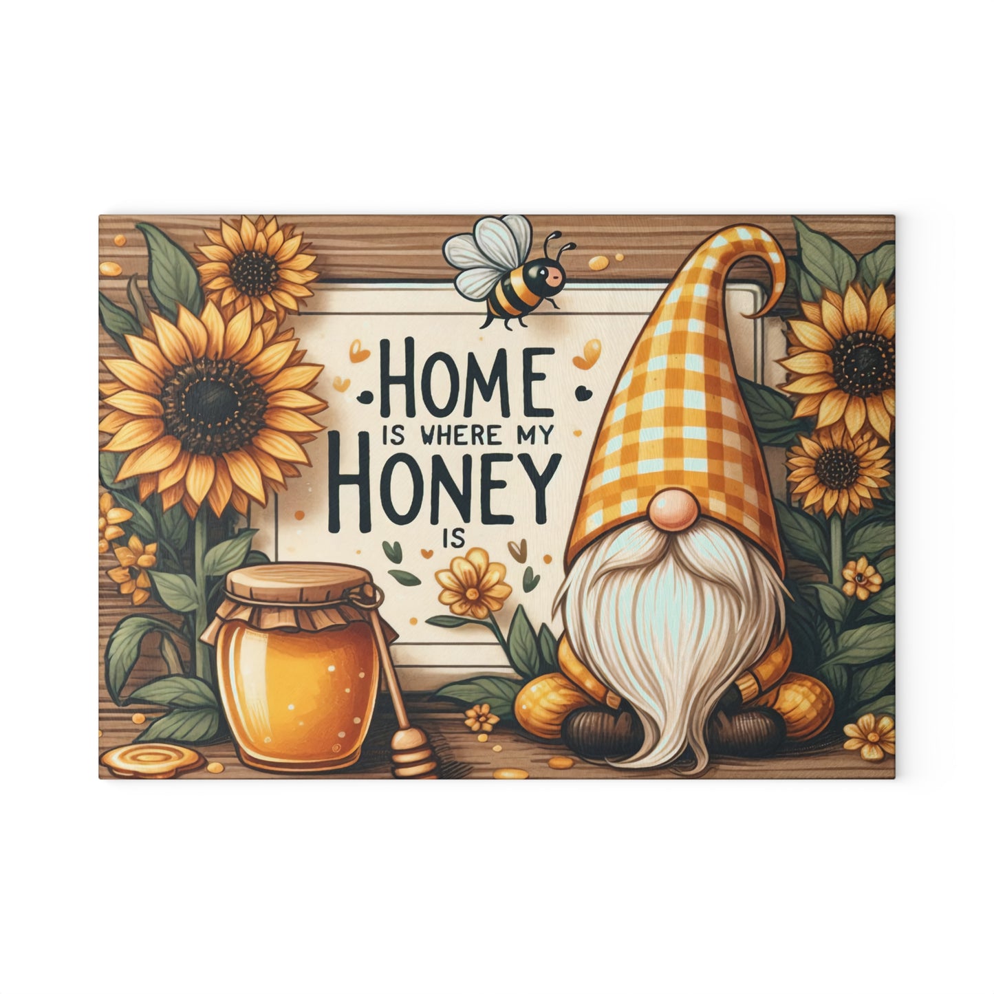 Tabla de cortar "El hogar es donde está mi amor": un dulce encanto campestre para tu cocina