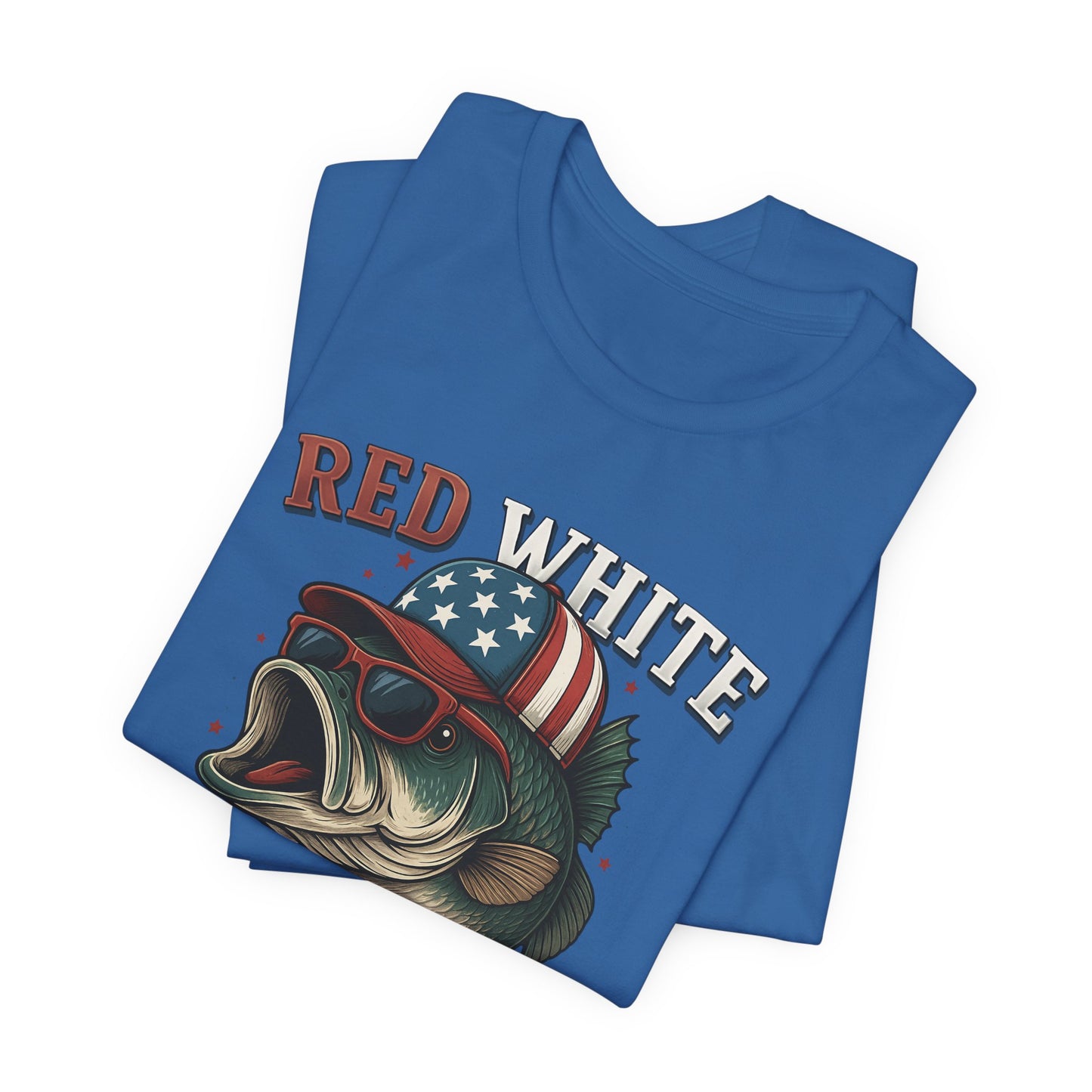 Divertida camiseta patriótica de pescado, con estampado rojo, blanco y negro, unisex, ideal para el 4 de julio, regalo para papá, ideal para barbacoas de verano.
