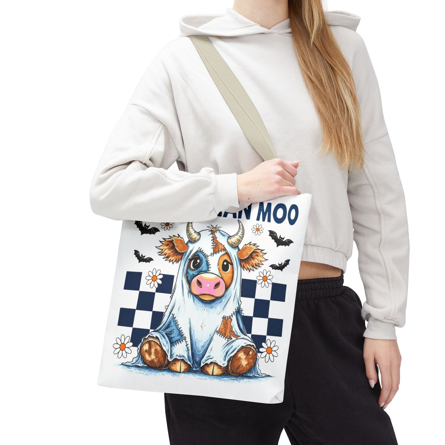 ๐ฎ Boo... I Mean Moo Cow Halloween Tote Bag โ Spooky Cute Farmhouse Fun ๐ป๐