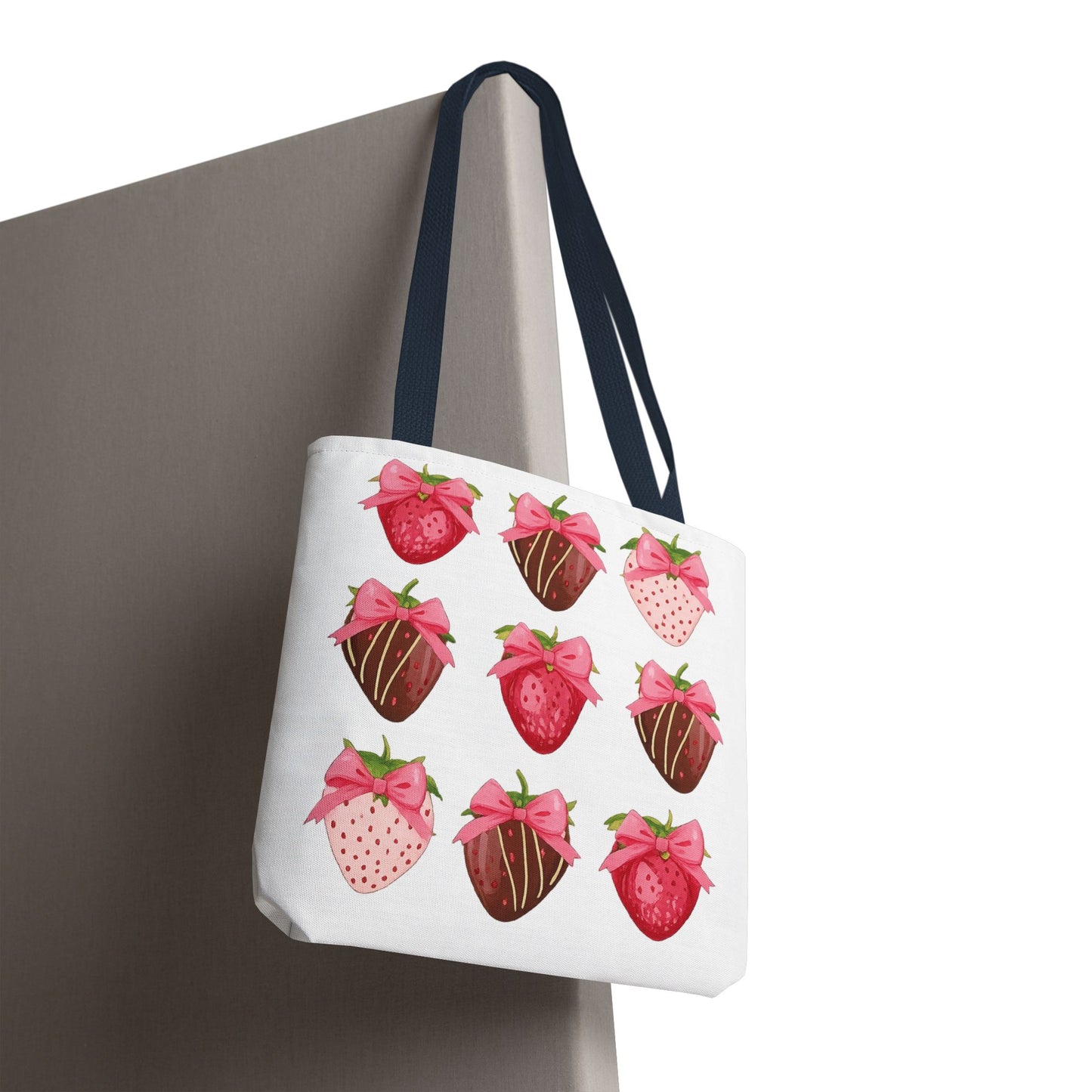 🍓 Chocolate-Covered Strawberry Tote Bag – Sweet, Stylish & Practical 🍫