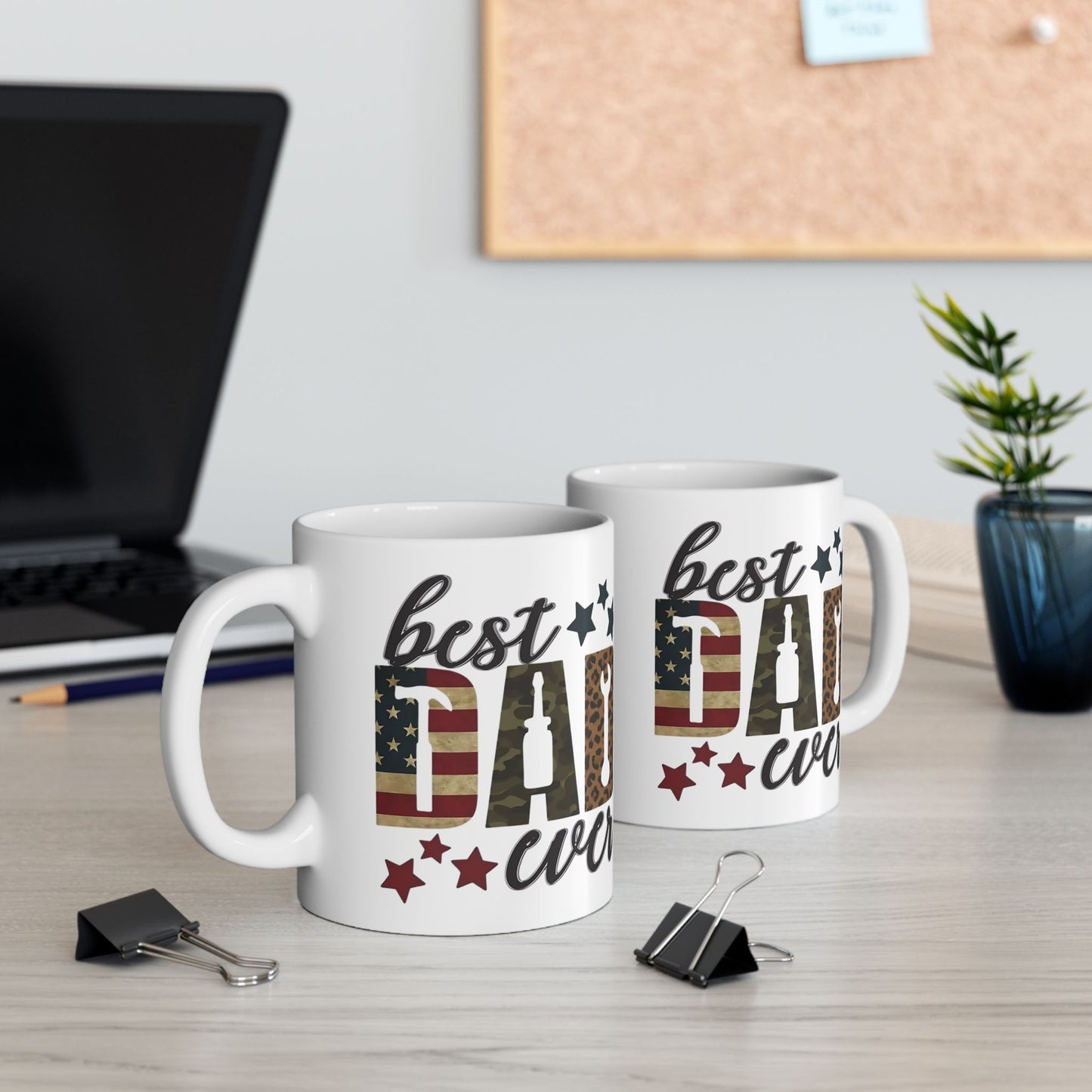 El mejor papá del mundo: taza de café con temática patriótica y camuflaje (325 ml y 430 ml)