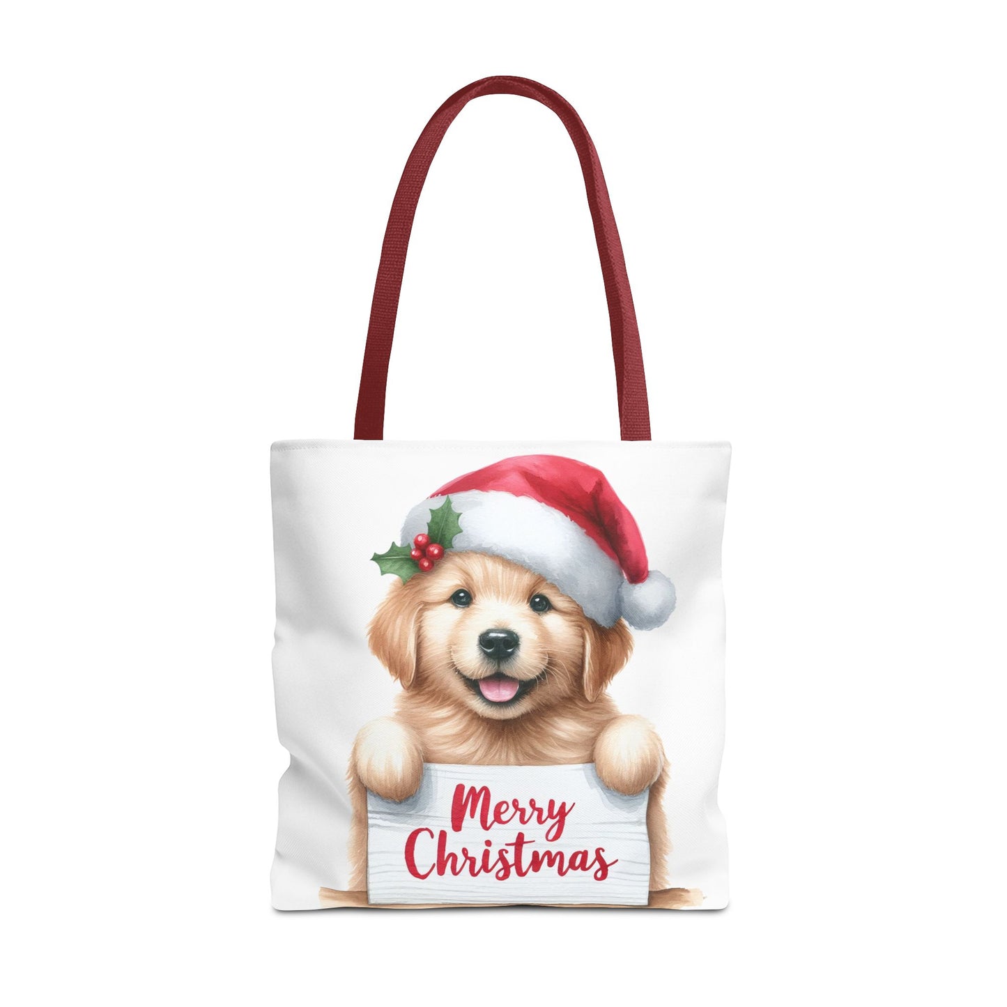 🐾 Golden Retriever “Merry Christmas” Tote Bag – Holiday Cheer in Every Carry 🎄