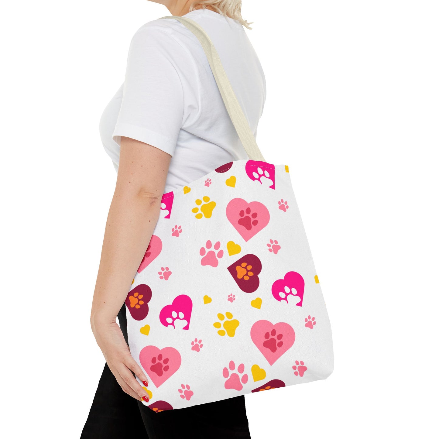 Bolsa de mano con estampado de patas y corazón | Pet Lover Everyday Carry-All