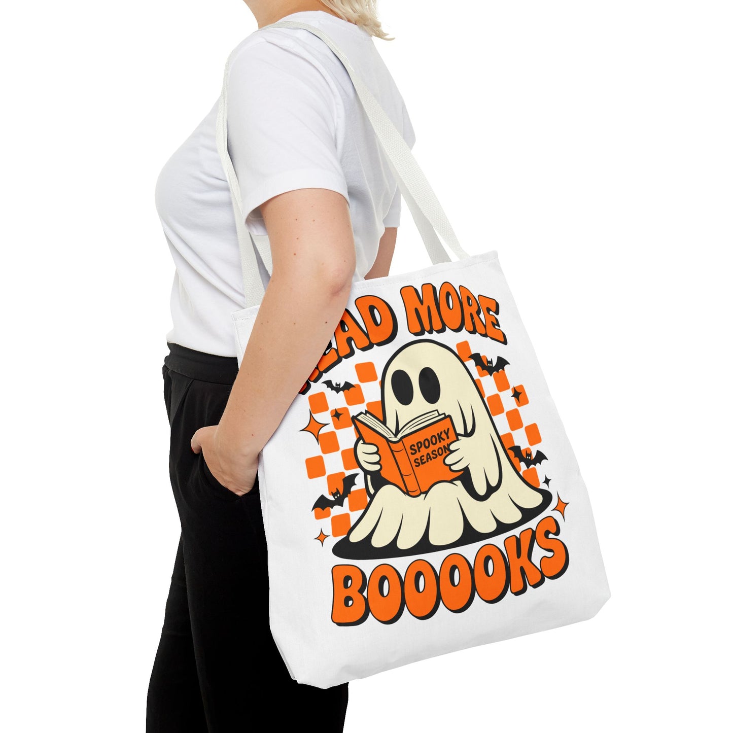 ๐ Read More Booooks Halloween Tote Bag โ Spooky Reads in Style ๐ป๐