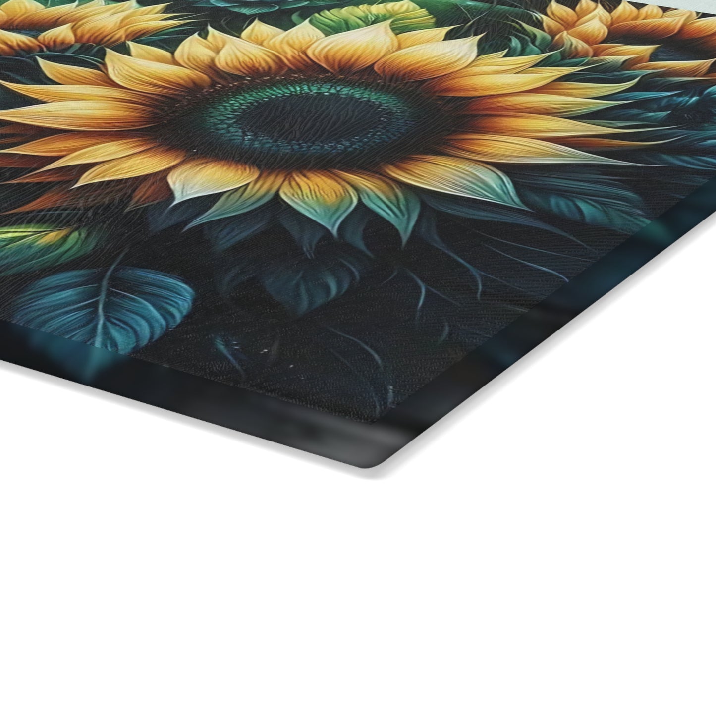 Tabla de cortar de girasol Decoración de cocina rústica Tabla de cocina de vidrio Accesorio de cocina Tabla de cortar duradera Cocina de estilo campestre Girasol