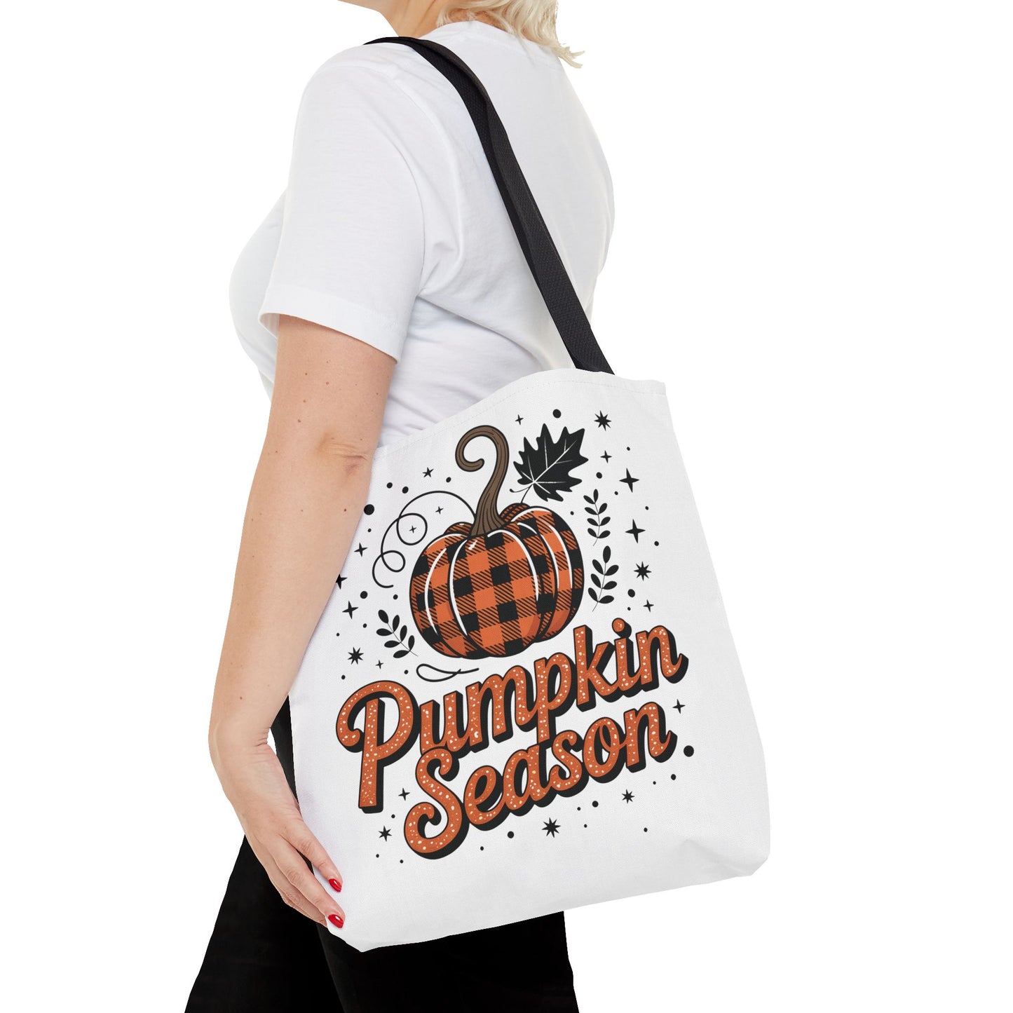 🎃 Pumpkin Season Tote Bag – Fall Buffalo Plaid Style for Autumn Lovers 🍂