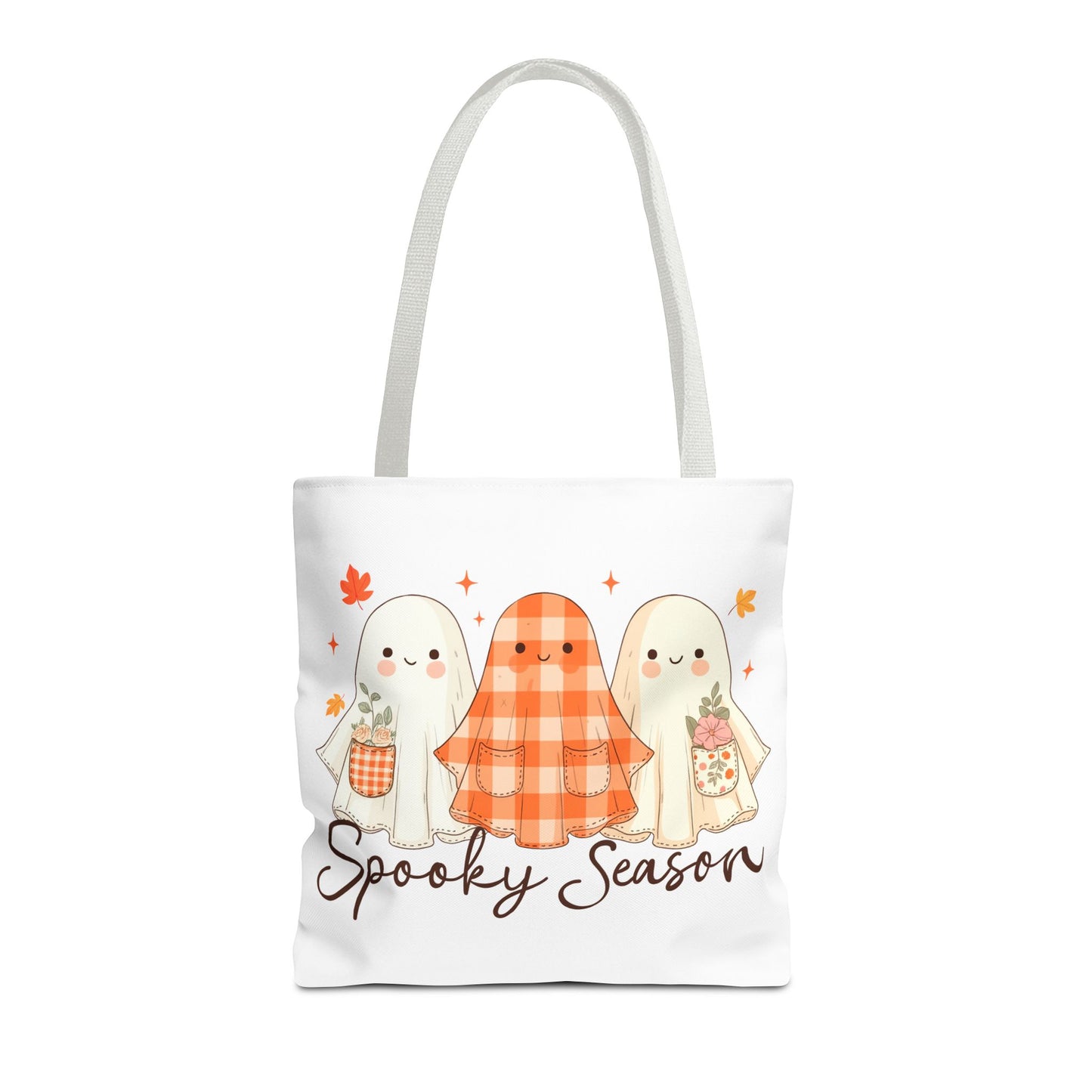 ๐ป Spooky Season Ghost Friends Tote Bag โ Cozy Fall Vibes with a Cute Twist ๐๐