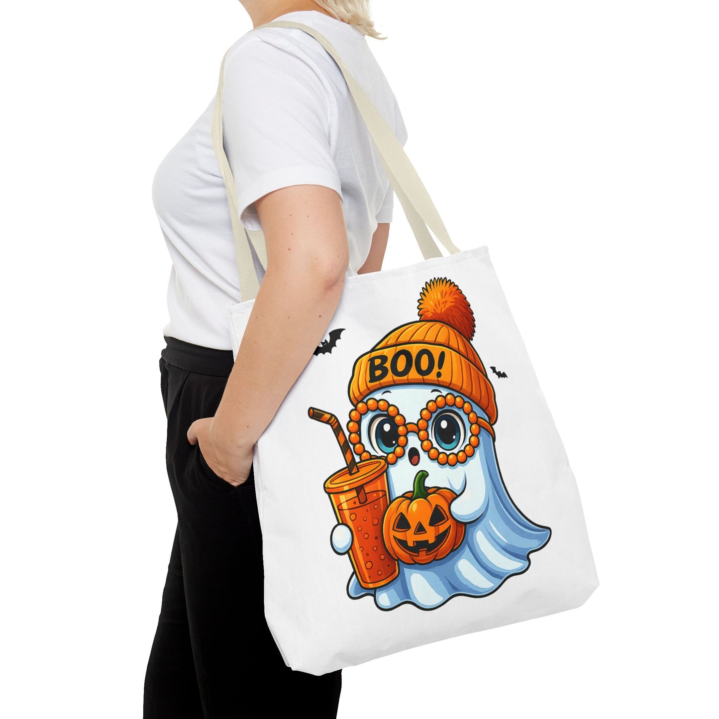 ๐ป Boo-tiful Ghost Tote Bag โ Spooky Cute Halloween Vibes ๐๐