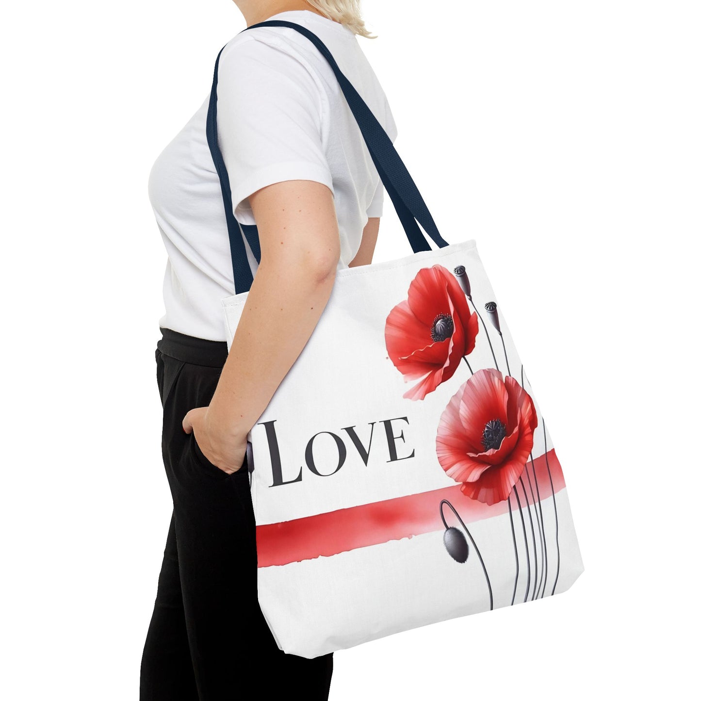 ❤️ Bolso Tote Floral Rojo “Love” – Atrevido, Hermoso y Lleno de Corazón