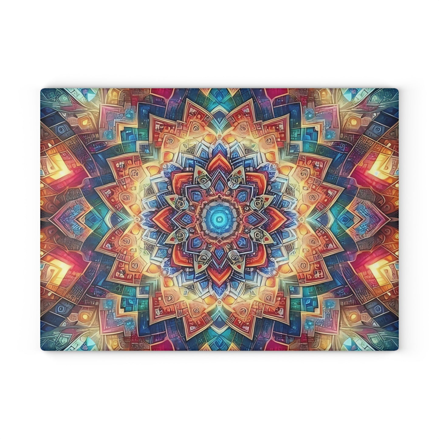 Tabla de cortar de vidrio templado con arte abstracto | Decoración de cocina moderna | Pieza de exhibición artística