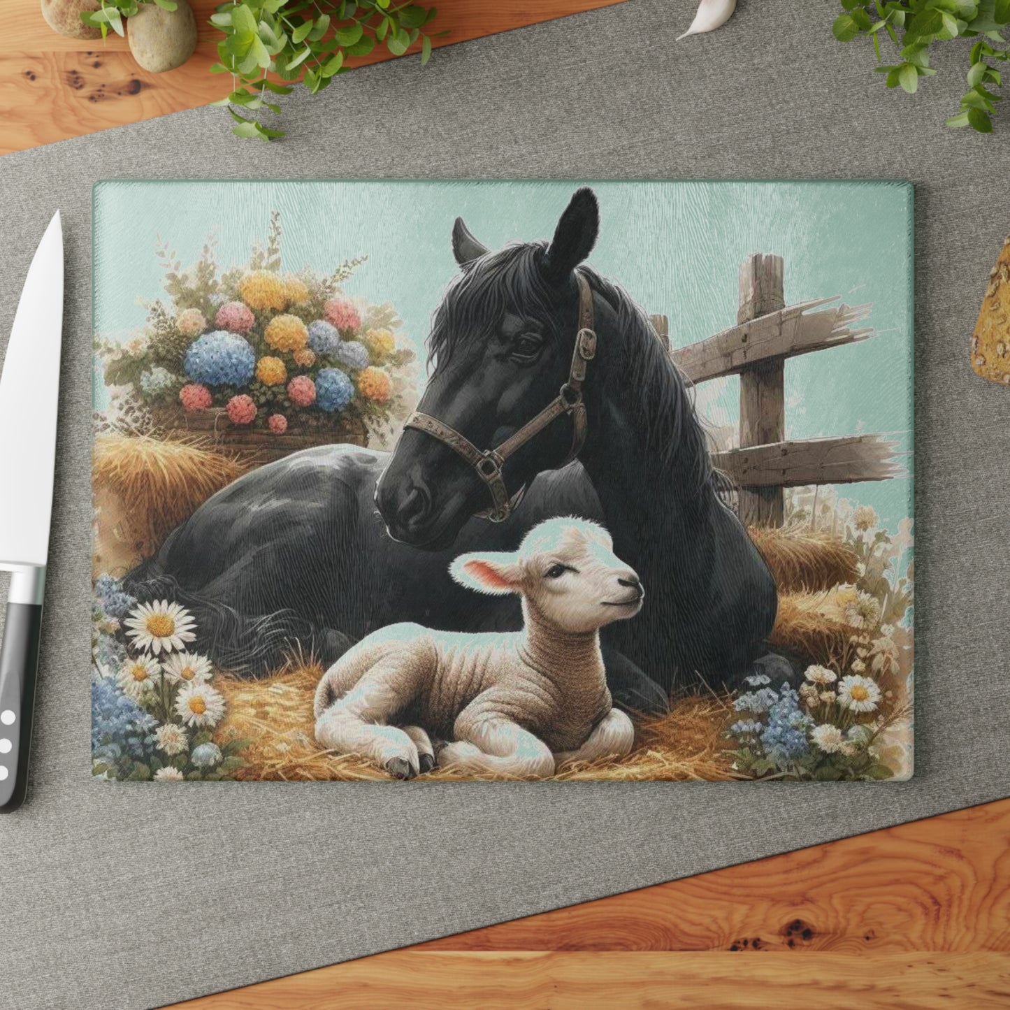 Horse cutting board, farm life decor, farmhouse design, nature-inspired gift, horse lover gift, rustic home accents Charcuterie Board, Lamb