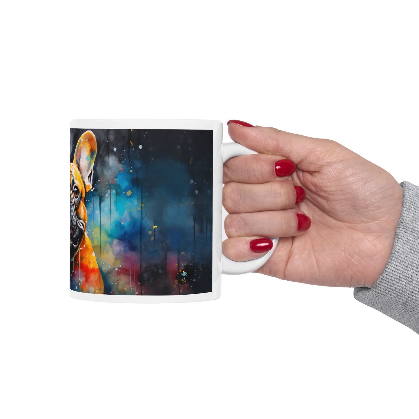 Taza de acuarela de bulldog francés: ¡un homenaje impresionante a tu cachorro favorito!