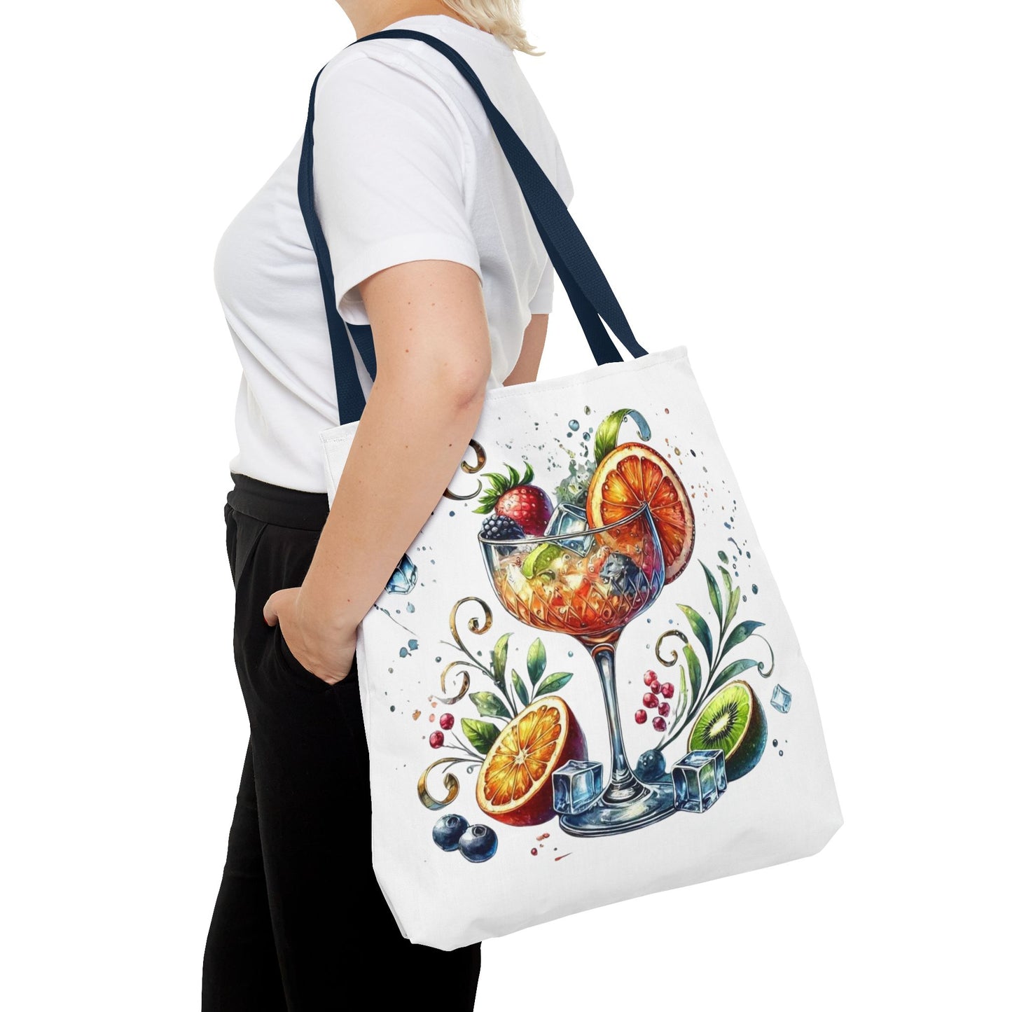 Bolso de cóctel, bolso para bebidas afrutadas, bolso de playa tropical, elegante bolso de lona, regalo para amantes de los cócteles, bolso de mano divertido, práctico bolso de verano.