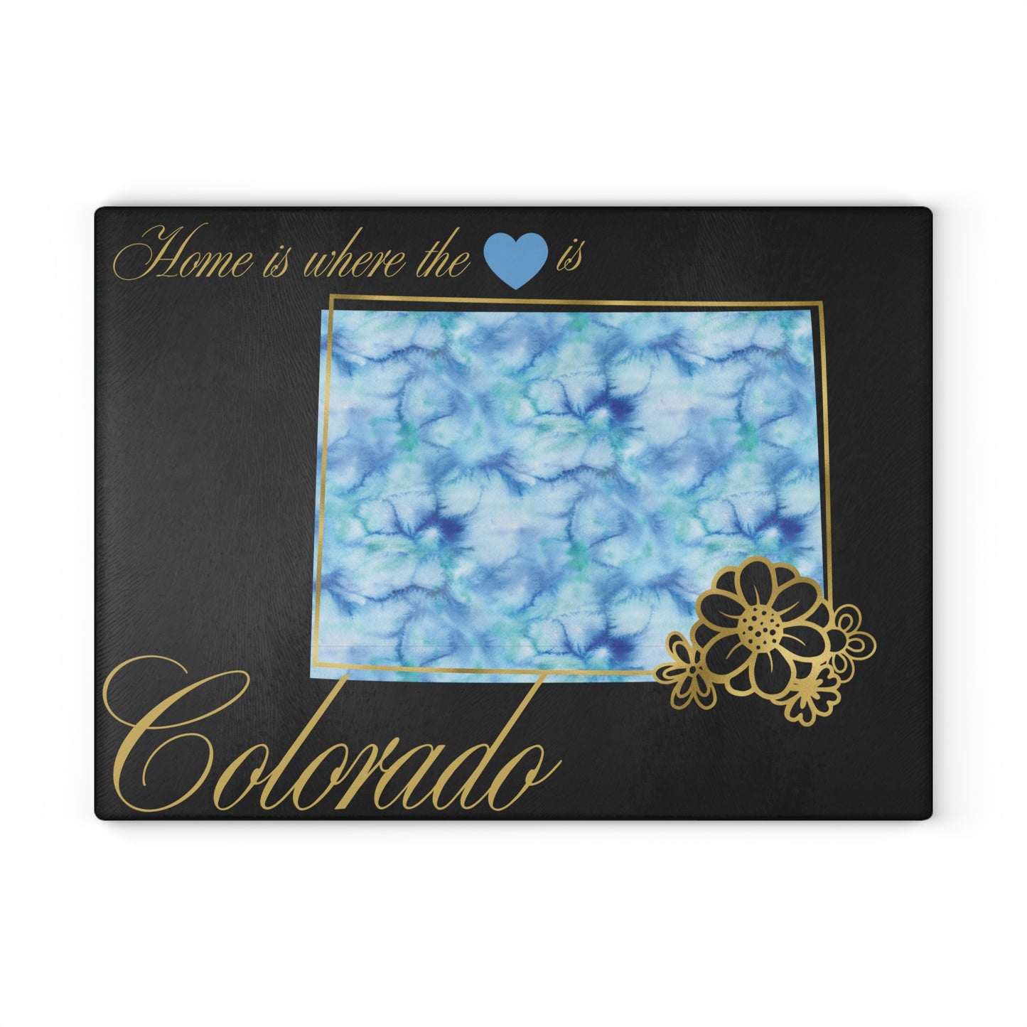 💙 Colorado Floral State Cutting Board – Mountain State Elegance with a Blue Sky Twist 🌲