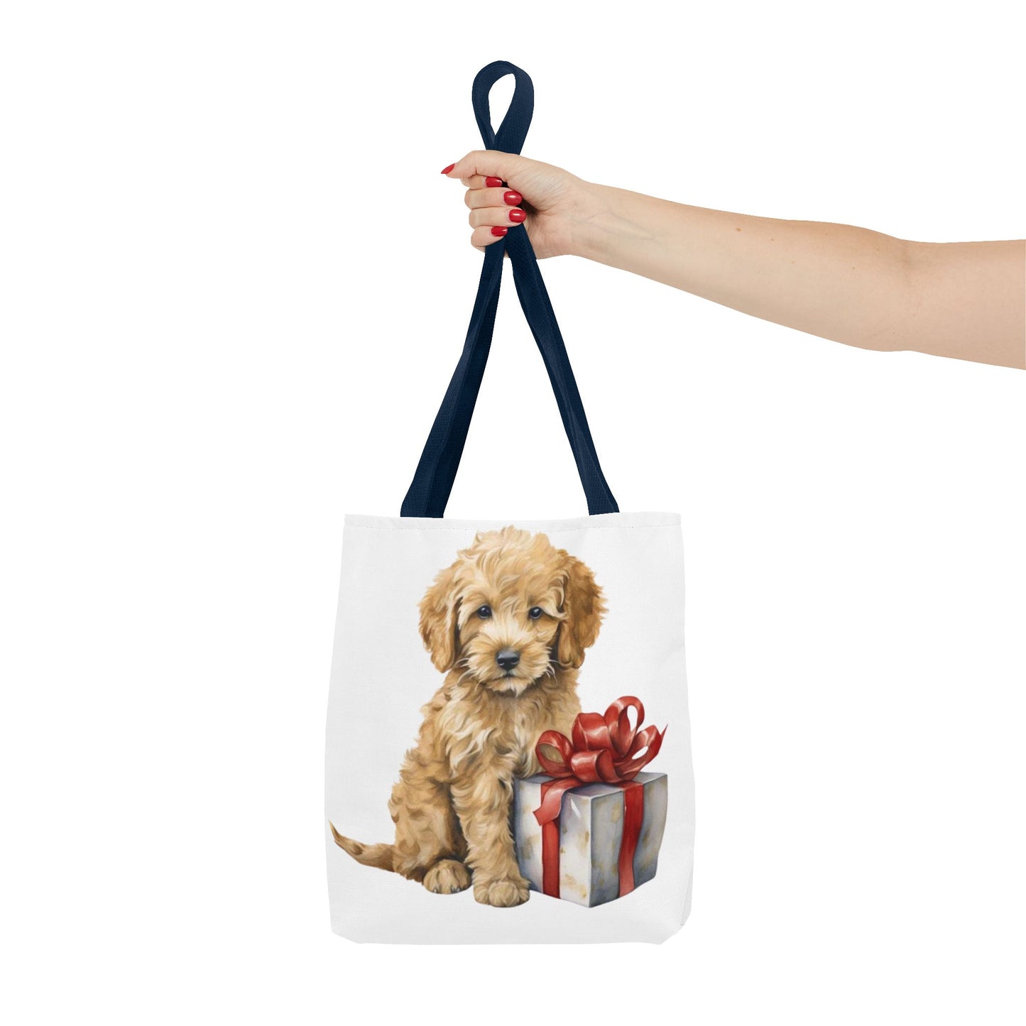 🎁 Goldendoodle Puppy Tote Bag – Sweet & Snuggly Holiday Charm for Dog Lovers 🐶