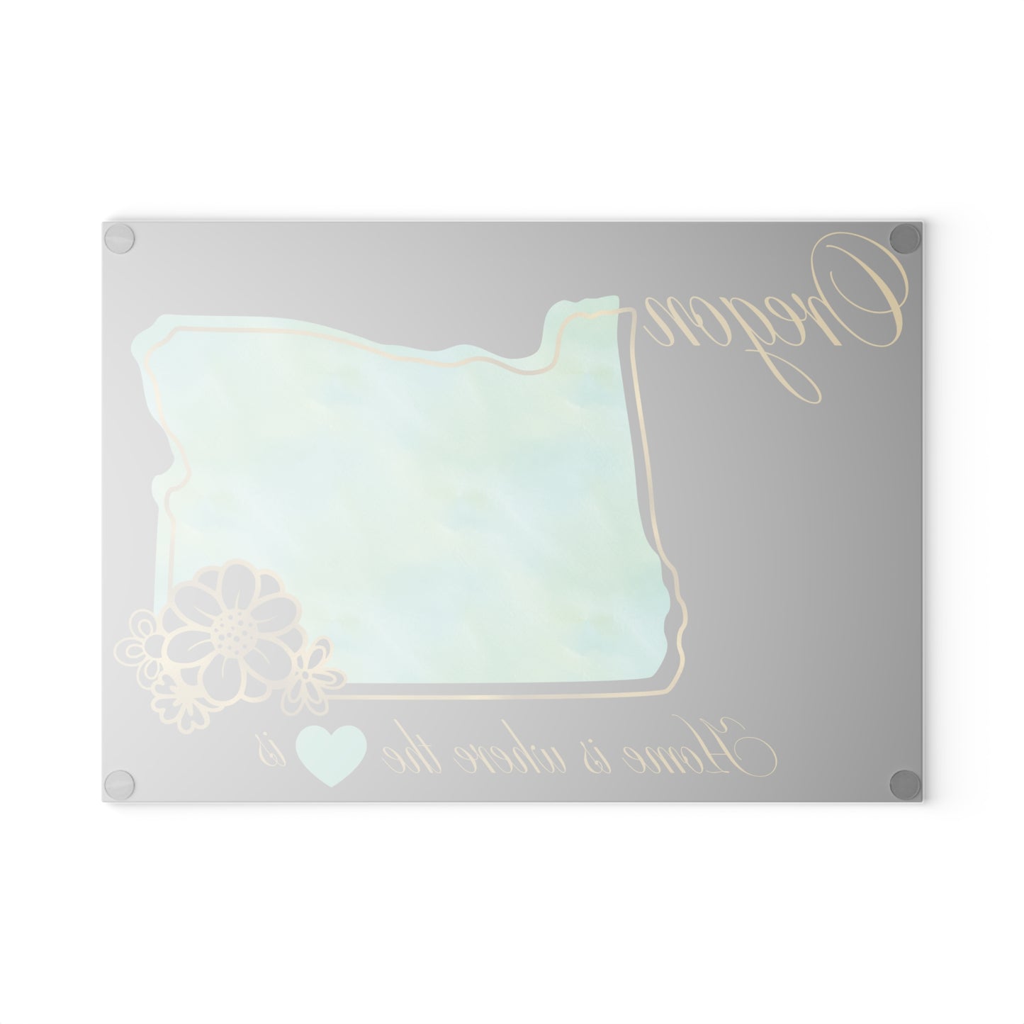 💚 Oregon State Cutting Board – Serene Aqua Style with Golden State Pride