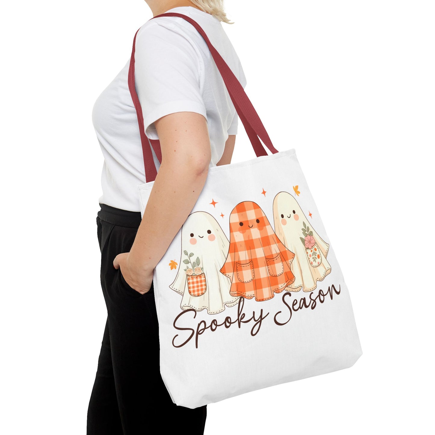 ๐ป Spooky Season Ghost Friends Tote Bag โ Cozy Fall Vibes with a Cute Twist ๐๐