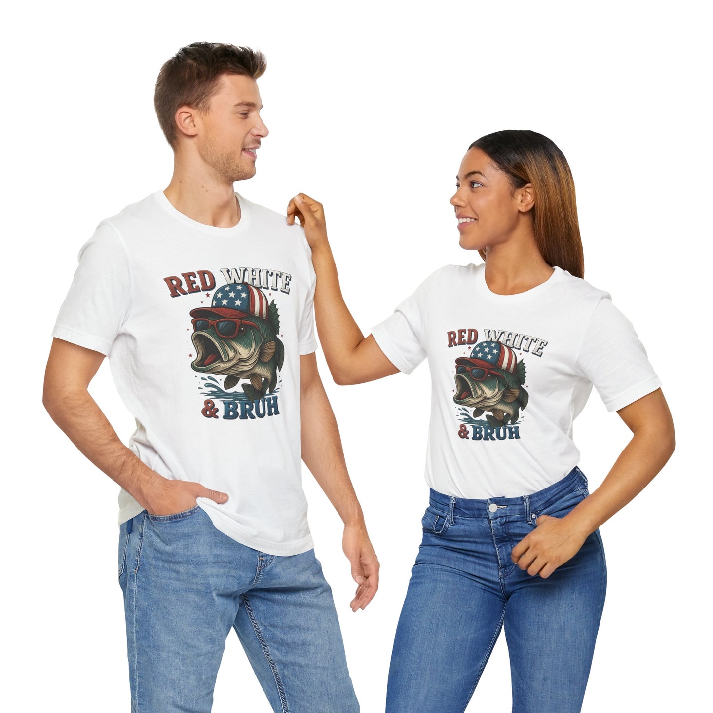 Divertida camiseta patriótica de pescado, con estampado rojo, blanco y negro, unisex, ideal para el 4 de julio, regalo para papá, ideal para barbacoas de verano.
