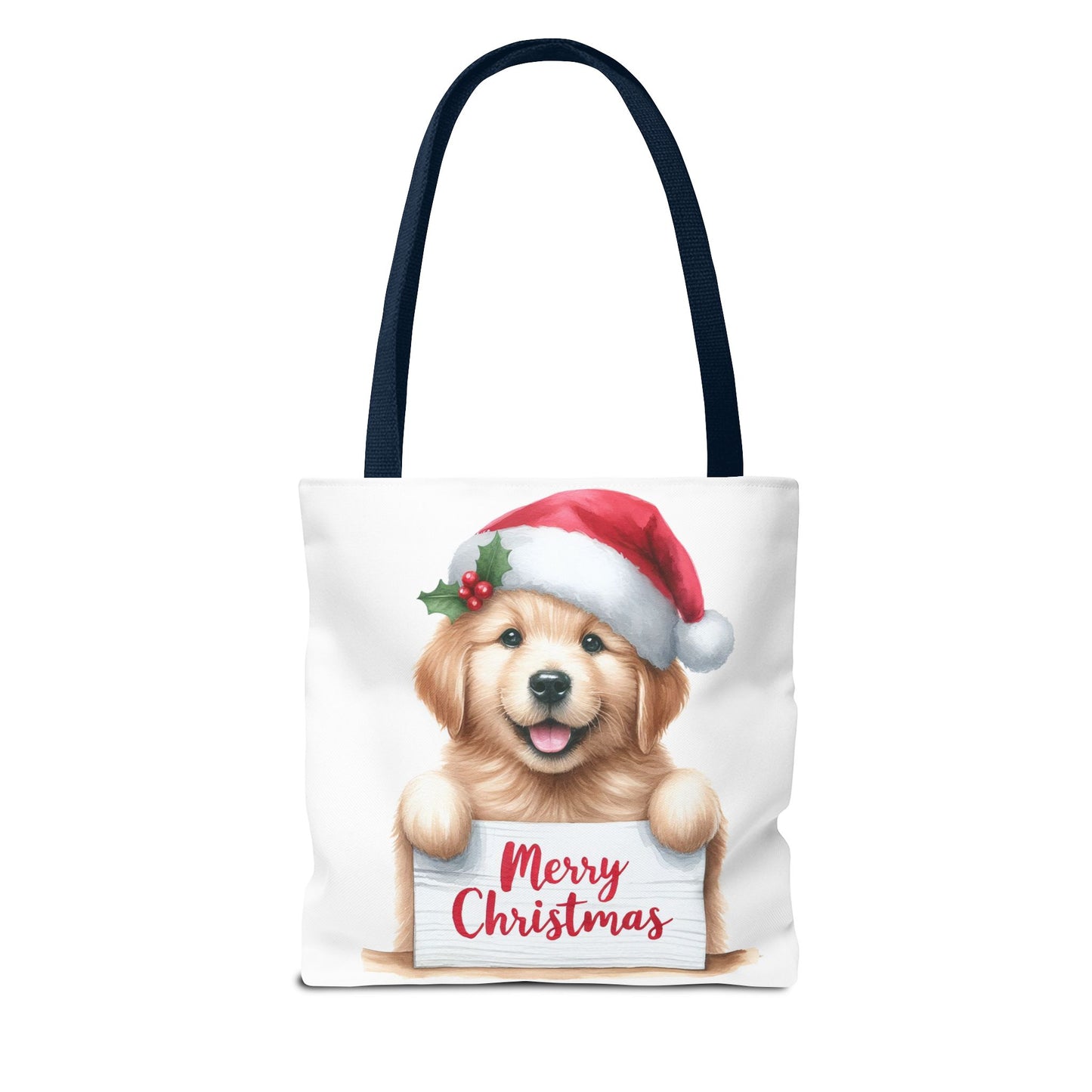 🐾 Golden Retriever “Merry Christmas” Tote Bag – Holiday Cheer in Every Carry 🎄