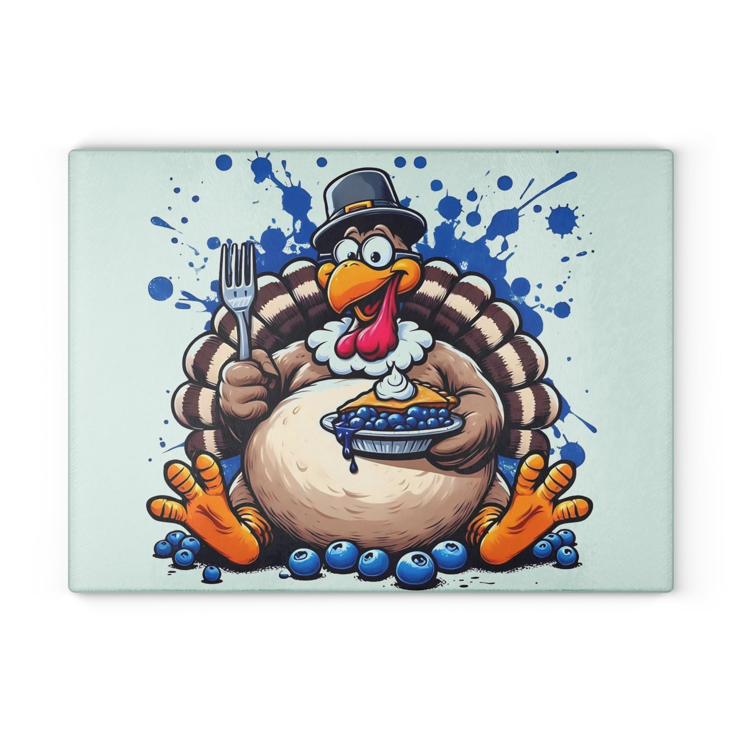 🦃🥧 Blueberry Pie Turkey Cutting Board – Fun Thanksgiving Kitchen Décor for the Holiday Table 🍽️🍇