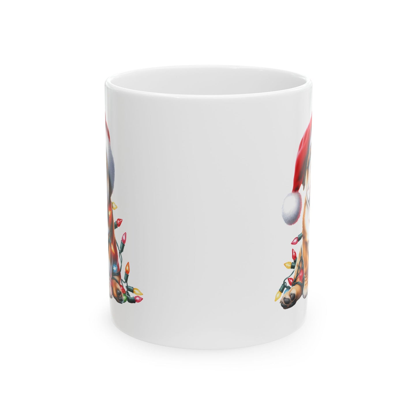 🎅 English Bulldog Christmas Lights Mug – Grumpy Pup, Jolly Spirit! 🐾☕