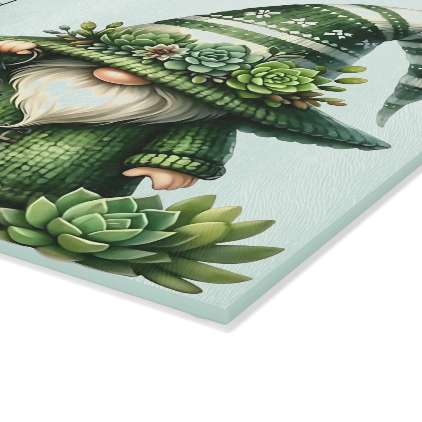 🎄🧑🍳 Green Gnome Kitchen Conversion Cutting Board – Whimsical Holiday Helper with Succulent Charm 🌱✨
