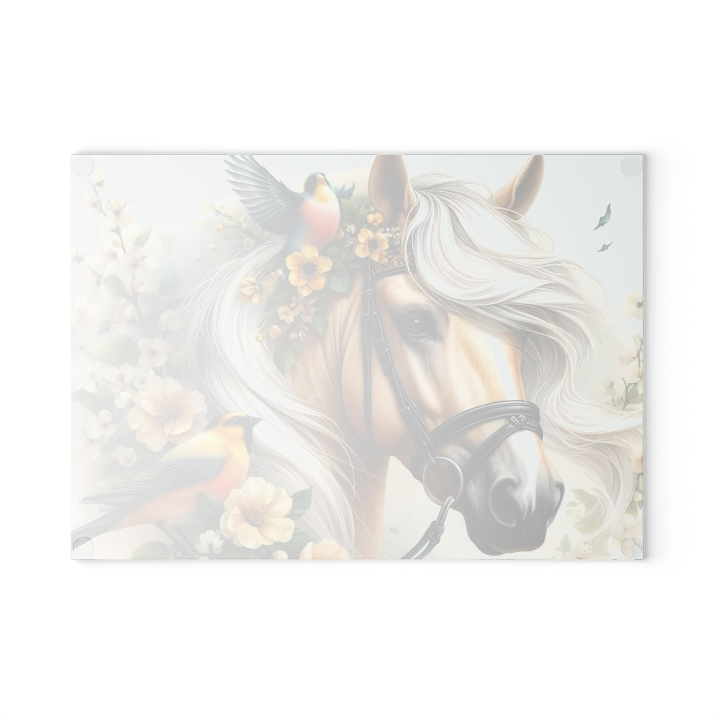 Hermosa tabla de cortar de caballo, tabla de cortar de vidrio templado, tabla de charcutería, tabla de cortar, regalo de inauguración de la casa, tabla de cortar personalizada